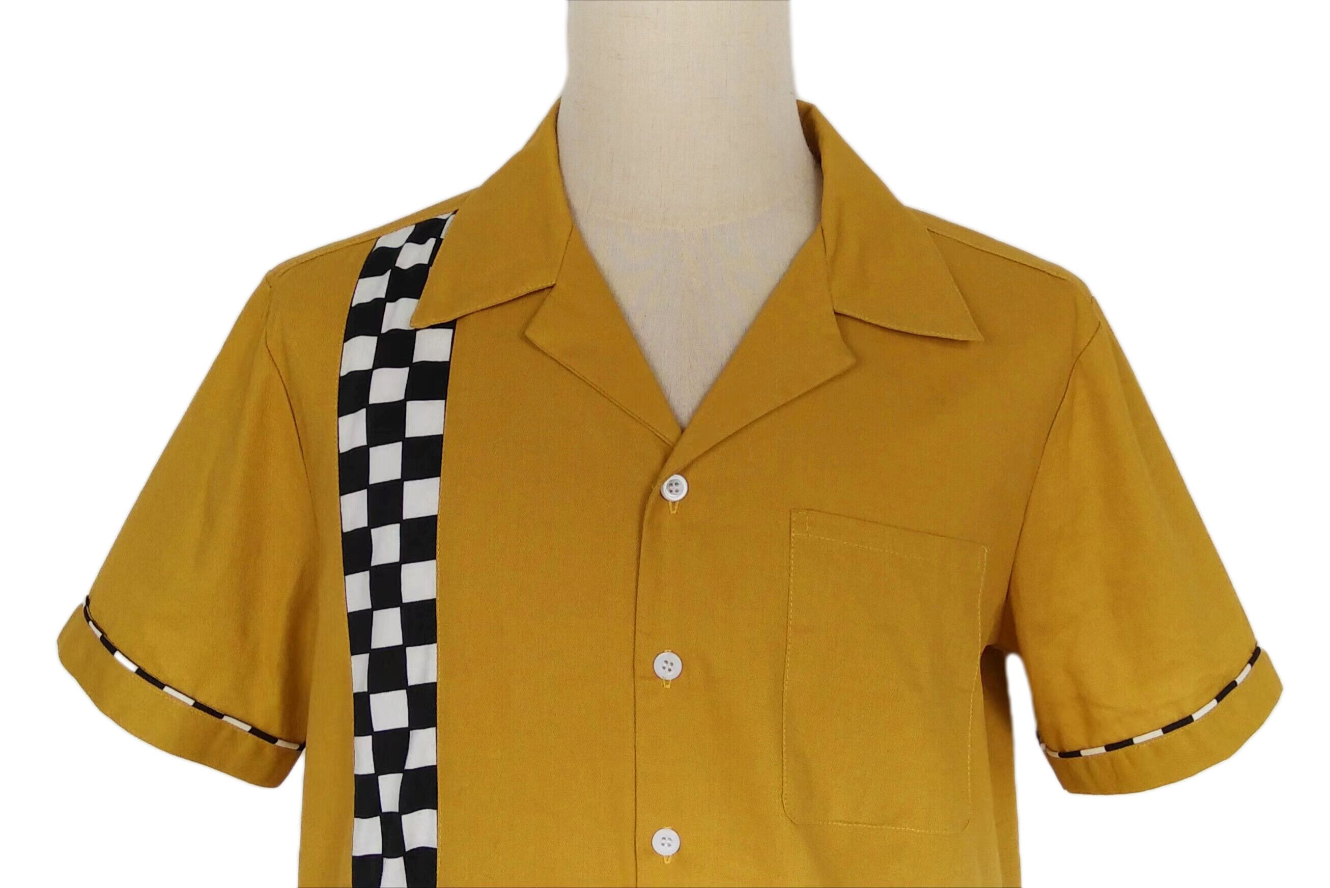 Other Mosaic Panel,Bowling Shirts,Retro Style,Men Shirts Yellow Size US XXL / EU 58 / 5 - 5 Thumbnail