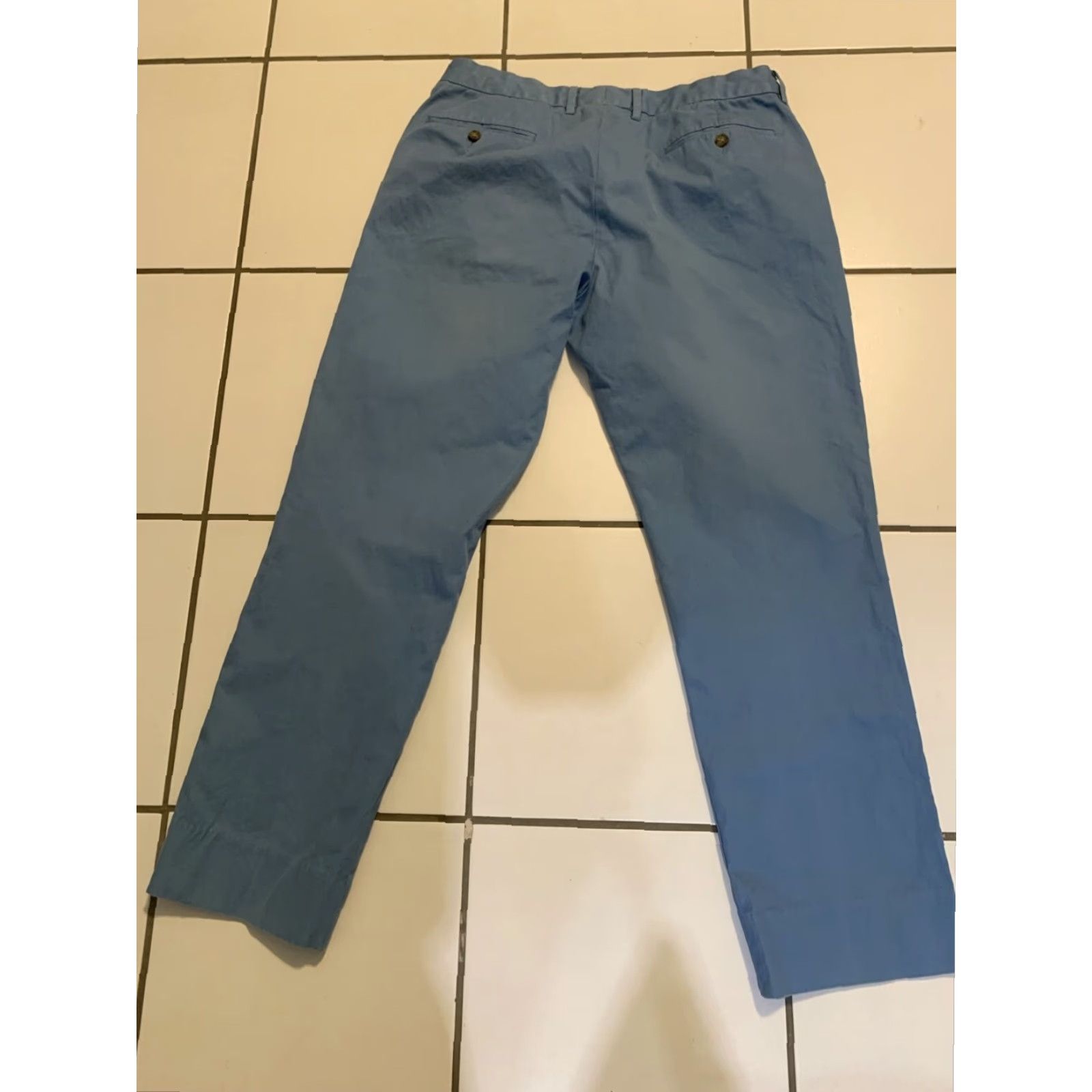 J.Crew J.CREW Bowery Slim Straight Blue Dress Pants Mens 34x29 Mid Rise Cotton Size US 34 / EU 50 - 2 Thumbnail