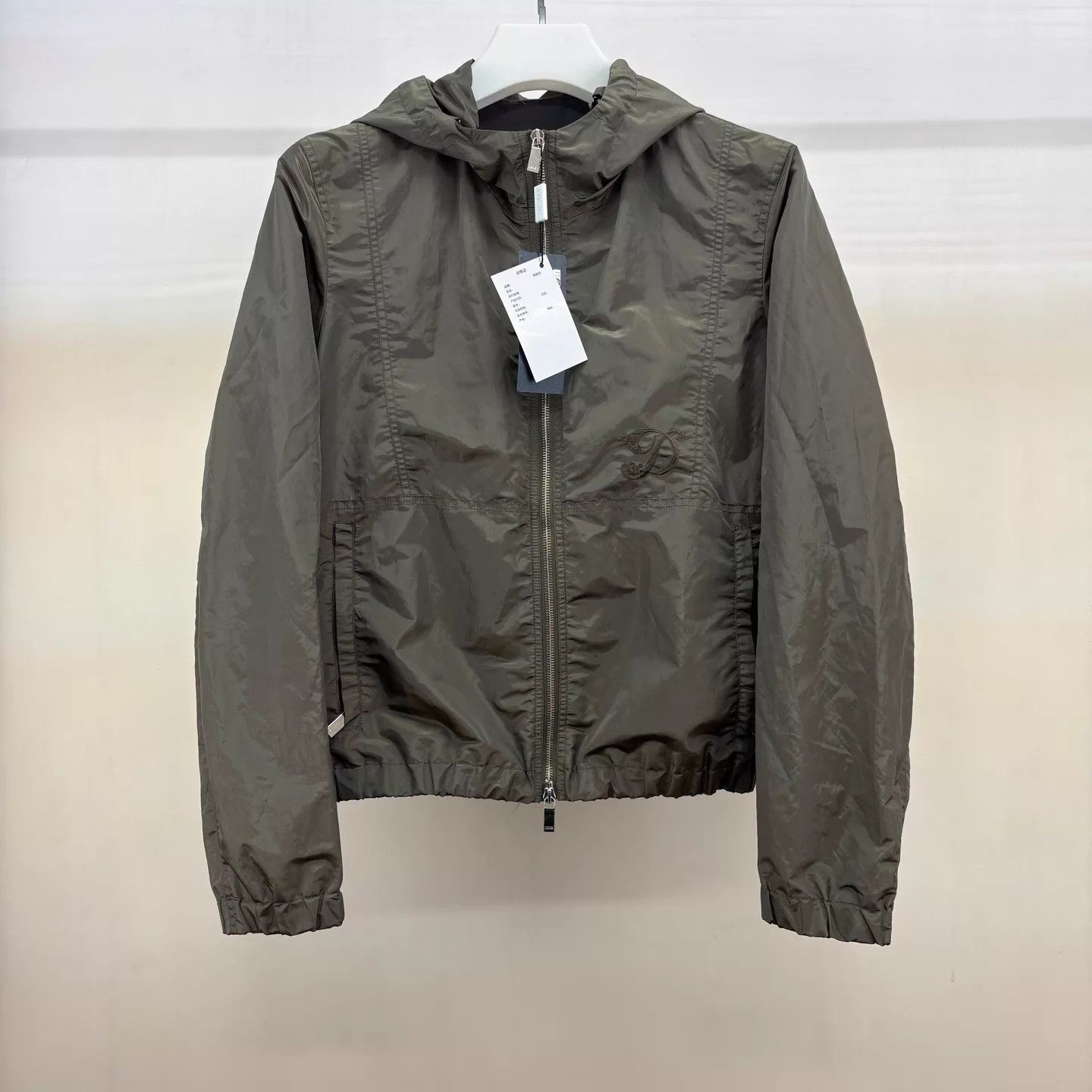 Dior Dior Olive Green Embroidered Logo Hooded Jacket 46 Size US S / EU 44-46 / 1 - 1 Thumbnail