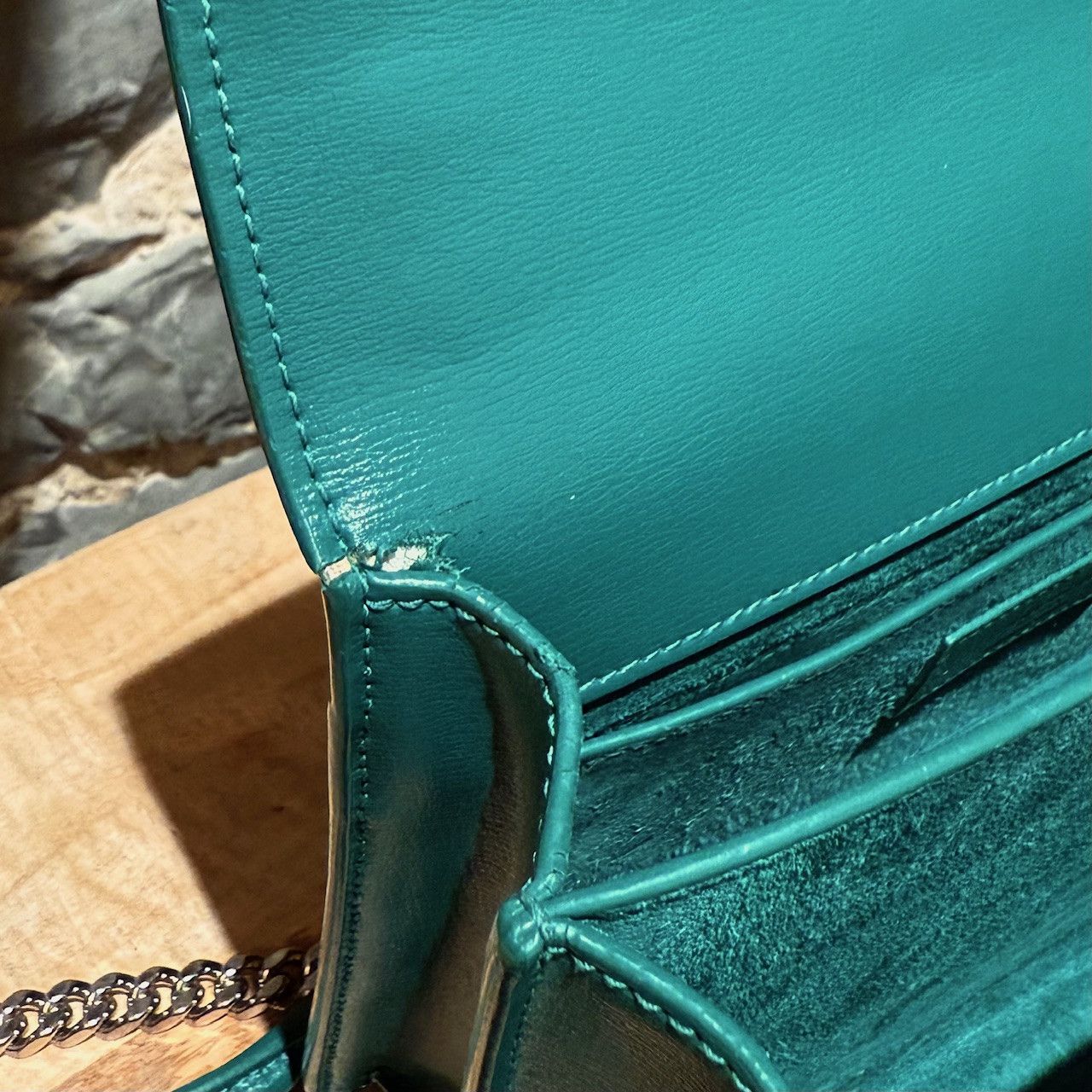 Yves Saint Laurent Saint Laurent Green Smooth Leather Medium Sunset Bag Size ONE SIZE - 11 Thumbnail