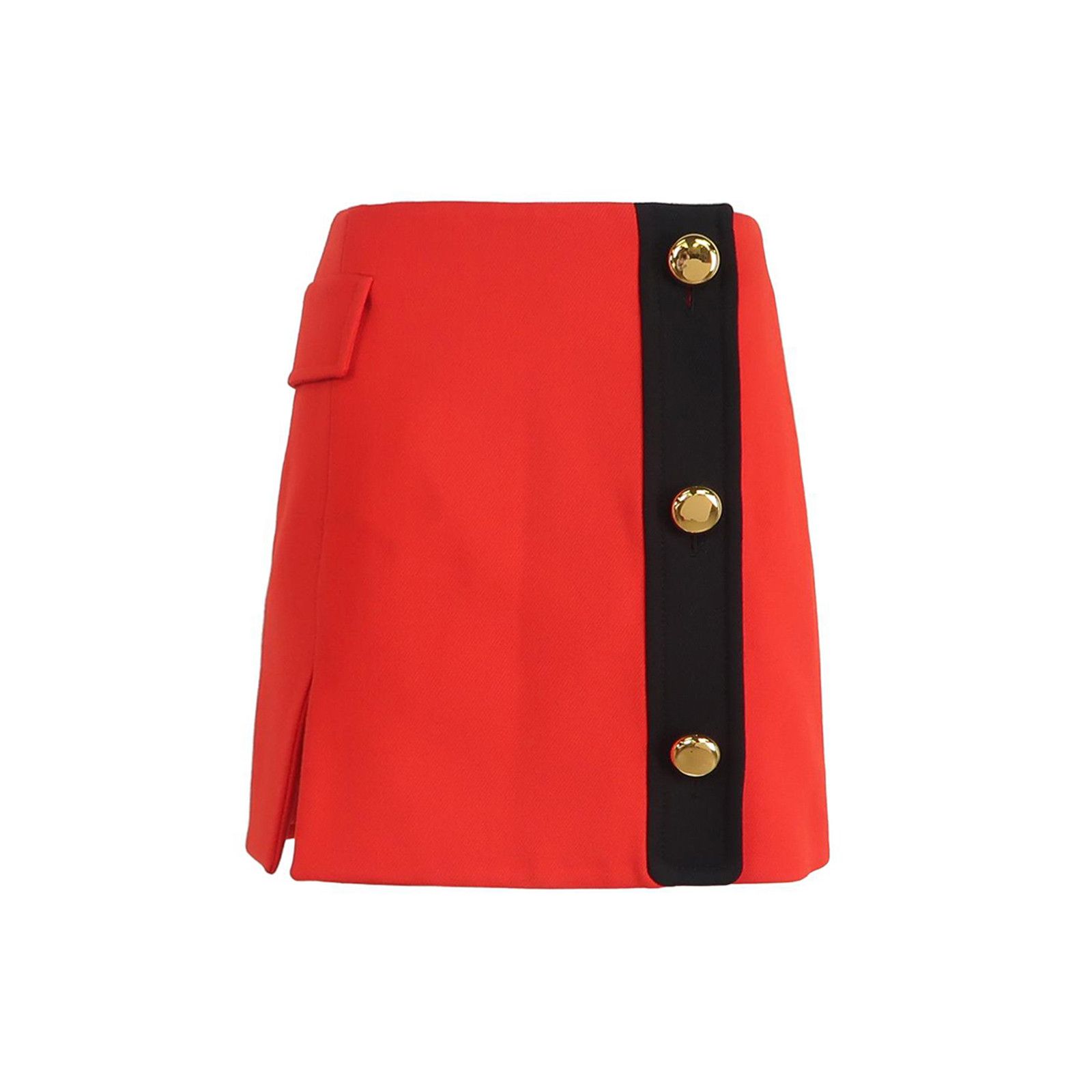 Prada Prada Red Black Wool Mini Skirt Size 38 Size 26" / US 2 / IT 38 - 1 Thumbnail