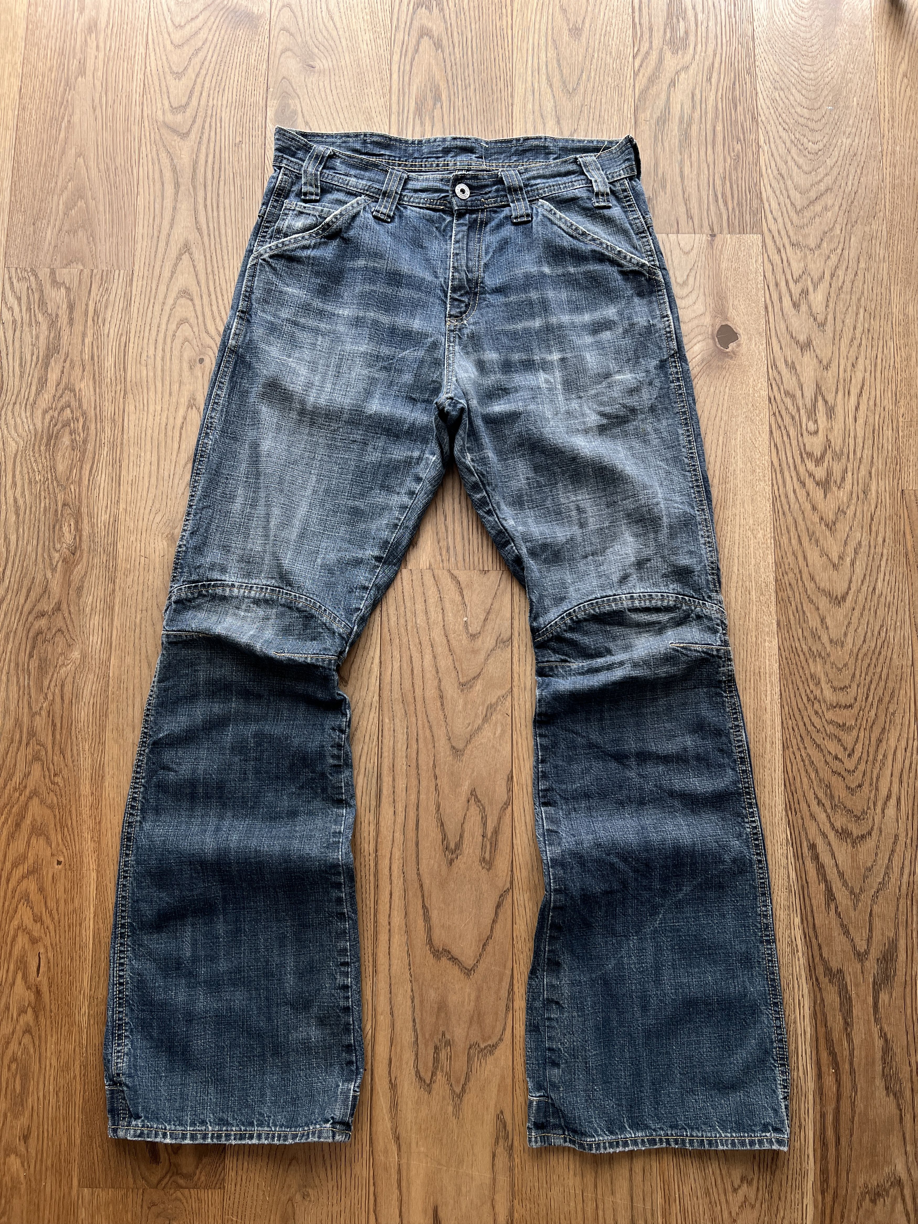G-Star 90s G-Star RAW Comwood double knee flared boot cut denim y2k Size US 31 - 22 Thumbnail