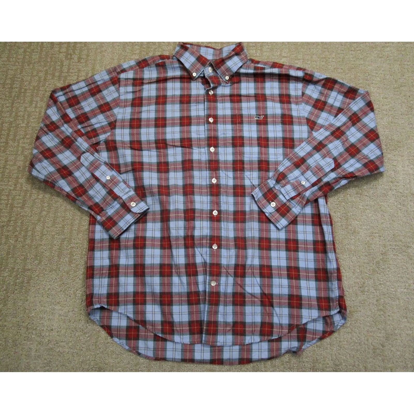 Vineyard Vines VINEYARD VINES Shirt Mens Large Blue Red Plaid Tucker Button-Down Classic Fit Size US L / EU 52-54 / 3 - 2 Thumbnail