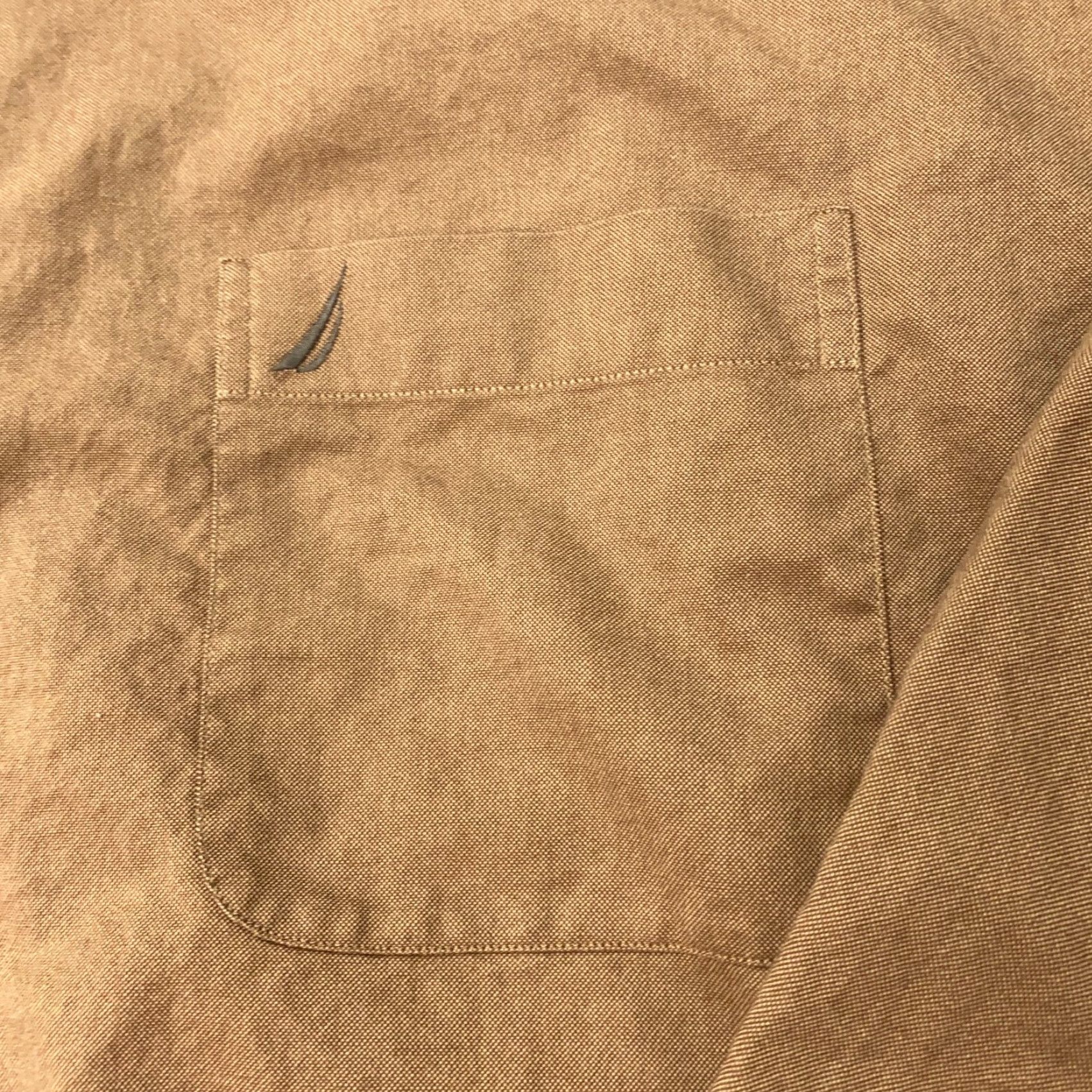 Nautica VINTAGE Nautica Shirt Mens 17.5 Brown Oxford Button-Down Long Sleeve 100% Cotton Size 17.5 Regular Mens Size US XL / EU 56 / 4 - 2 Thumbnail