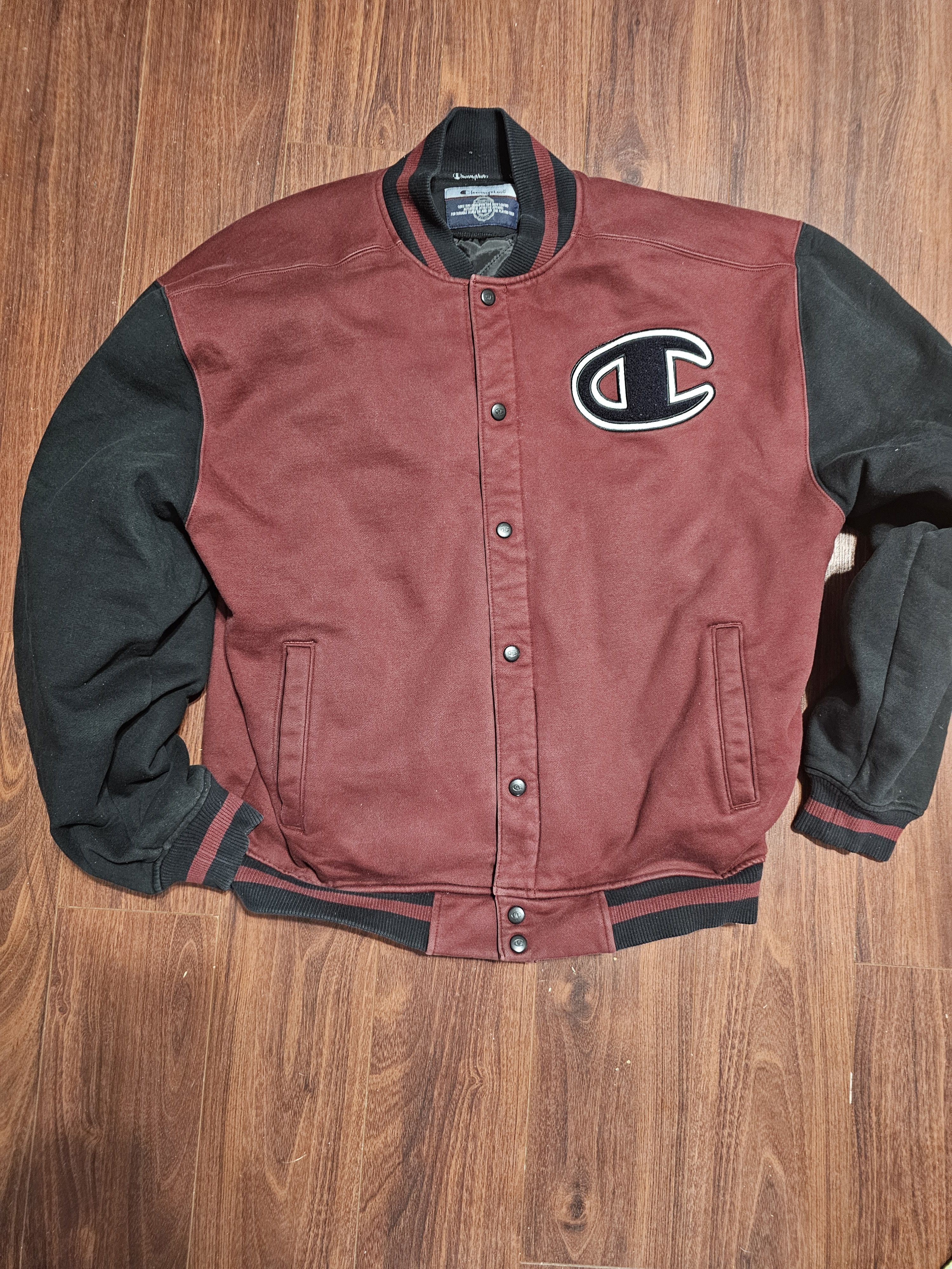 Champion Champion Burgundy and Black Varsity Jacket Size US XXL / EU 58 / 5 - 1 Thumbnail