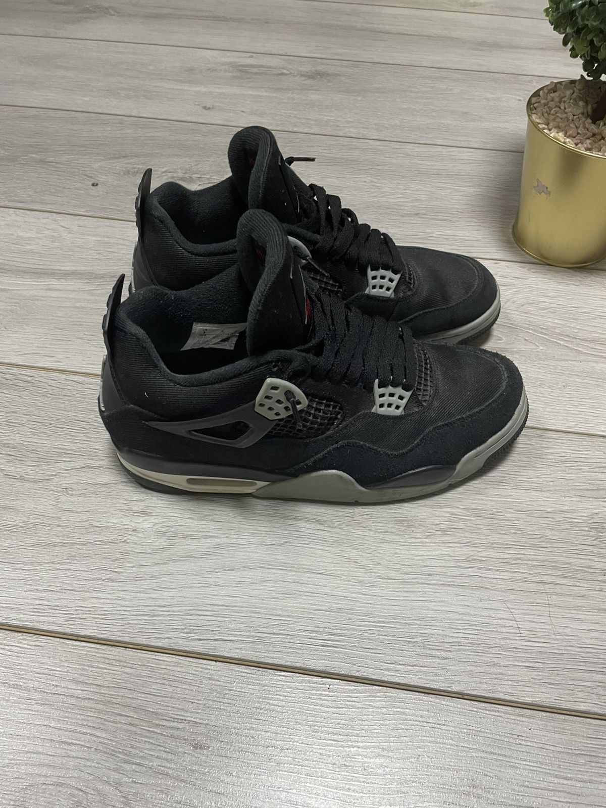 Jordan Brand Nike Jordan 4 Black Canvas sneakers Size US 9 / EU 42 - 3 Thumbnail