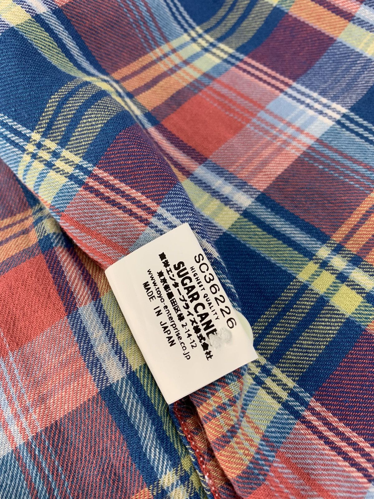 Sugar Cane × Sun Surf × Toyo Enterprises Vintage Sugar Cane Japan Plaid Check Flannel Double Pocket Size US S / EU 44-46 / 1 - 8 Thumbnail