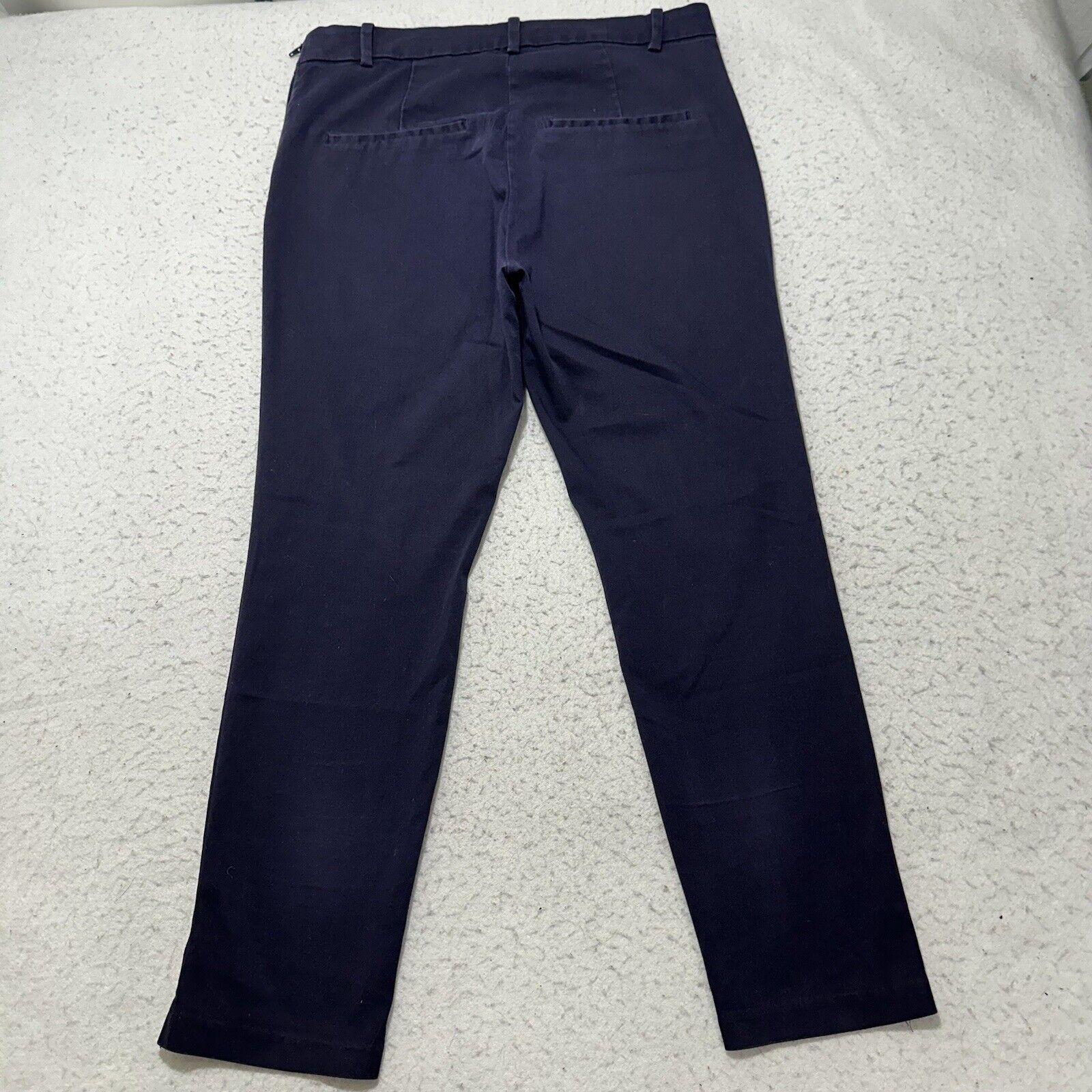 H&M H&M 10 Navy Blue Slim Leg Dress Pants 32x26 Stretch Career Size 32" / US 10 / IT 46 - 7 Thumbnail