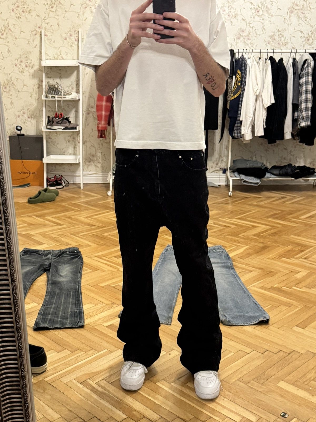 If Six Was Nine × Vintage Lost tape flared denim Size US 31 - 9 Thumbnail