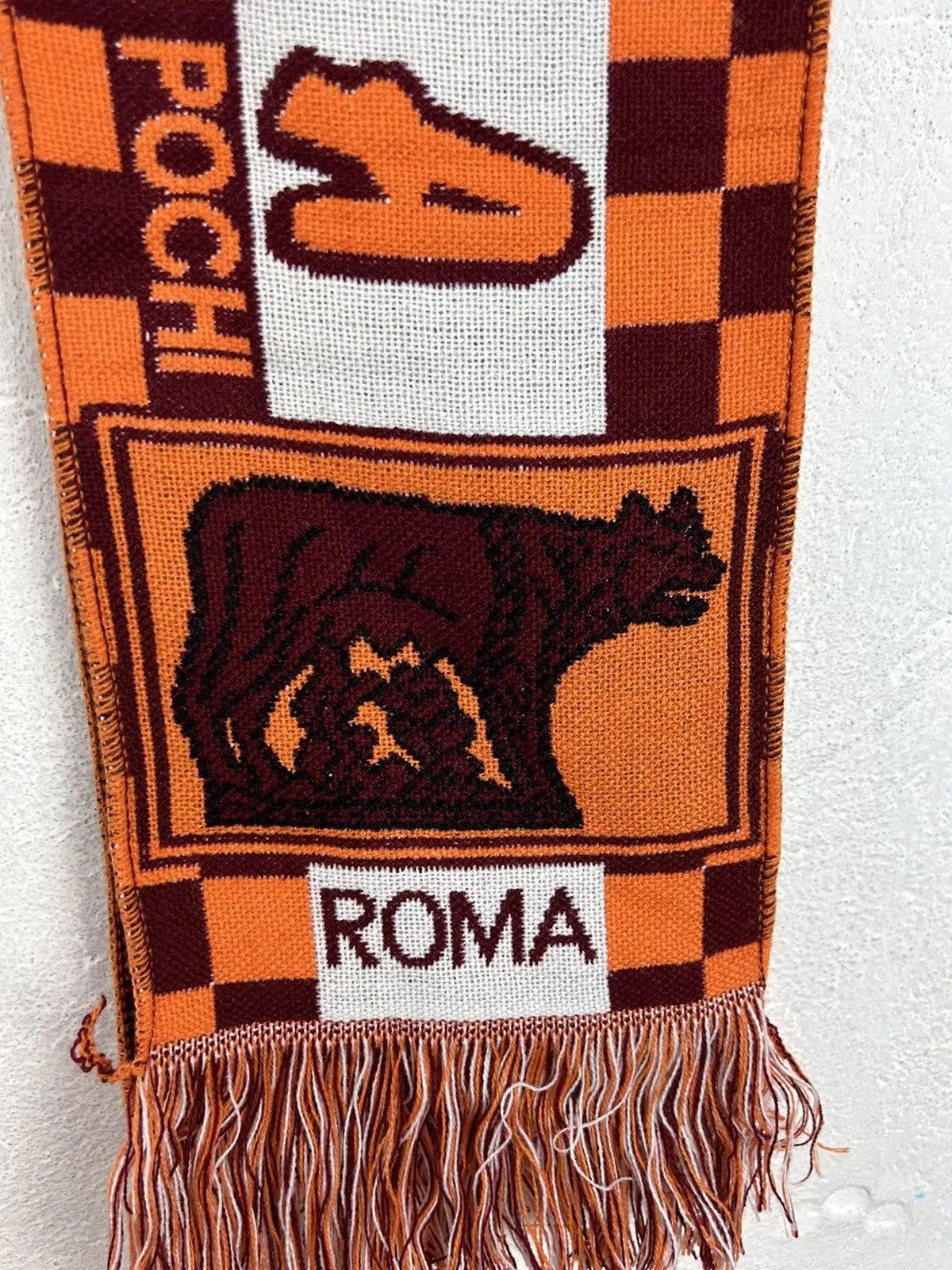 Vintage 90s VIntage Forza Roma FC Soccer Fanwear Scarf Size ONE SIZE - 3 Thumbnail