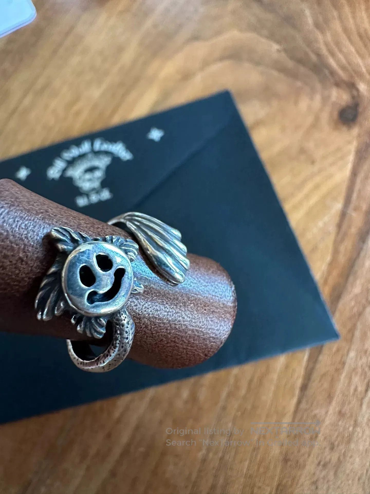 Bill Wall Leather BWL Smiley Silver Ring. Size ONE SIZE - 2 Thumbnail