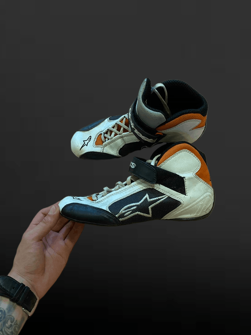 Alpinestars AlpineStars Lather Black/White Motorcycle Boots Size US 4.5 / IT 34.5 - 1 Thumbnail