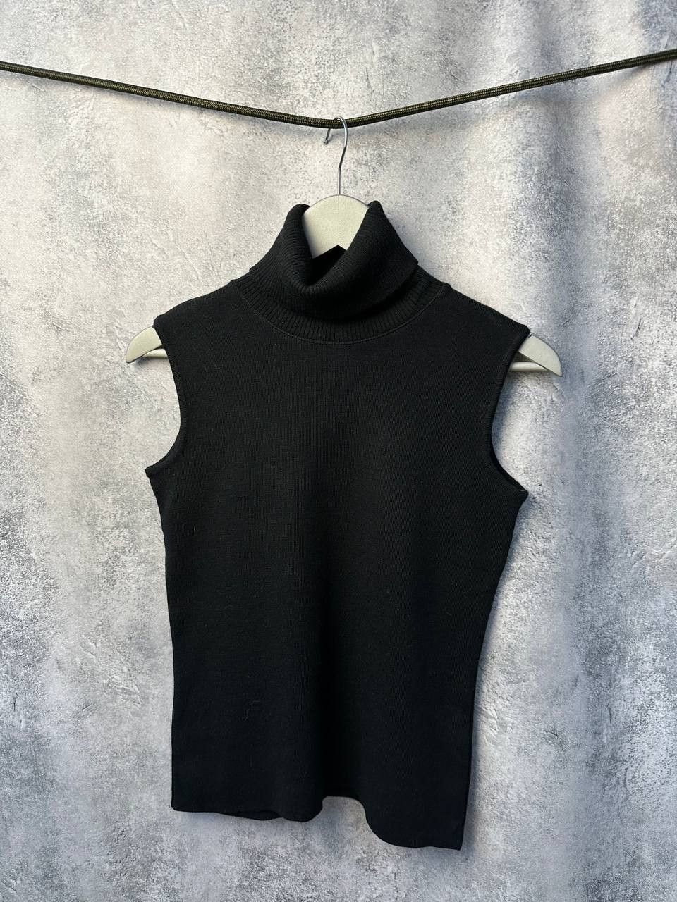 Other Sem Per Lei Turtle Neck Sweater Vest Black Stretched Size M / US 6-8 / IT 42-44 - 2 Thumbnail