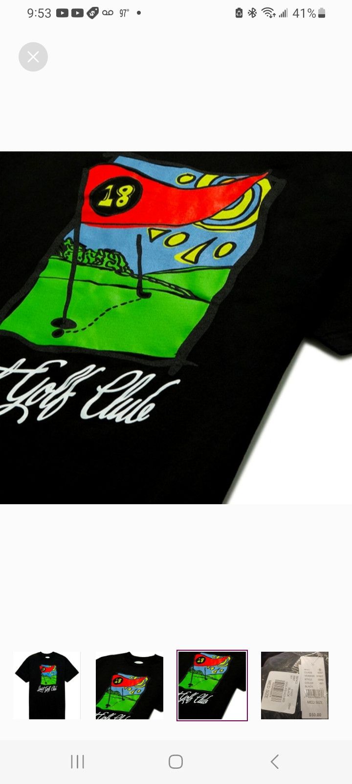 Other QUIET GOLF Eighteenth Hole T-Shirt Size US M / EU 48-50 / 2 - 3 Thumbnail