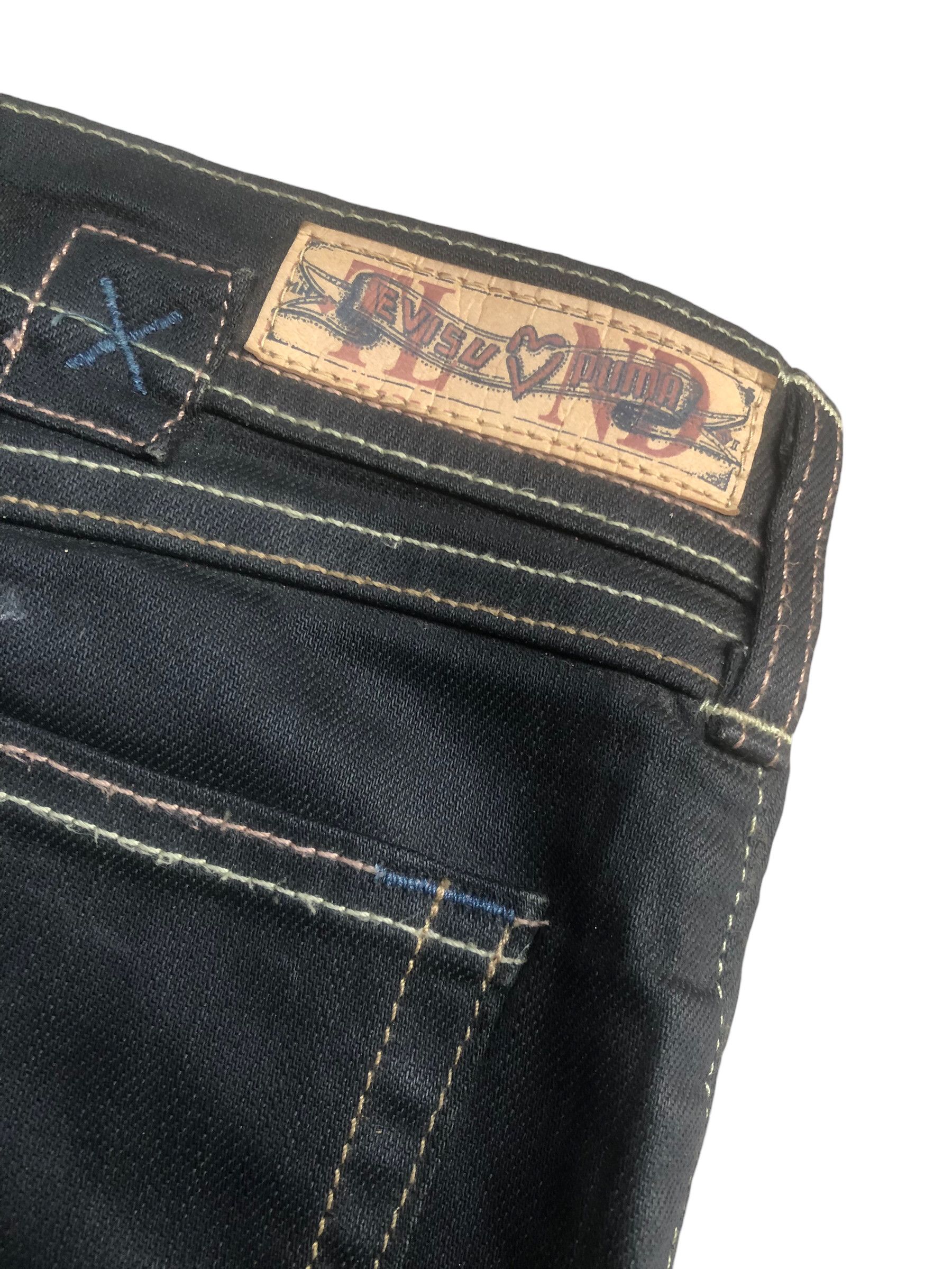 Evisu × Puma 🔥Rare Y2K EVISU x PUMA Black Denim Short Mini Skirt Women Size 28" / US 6 / IT 42 - 12 Thumbnail