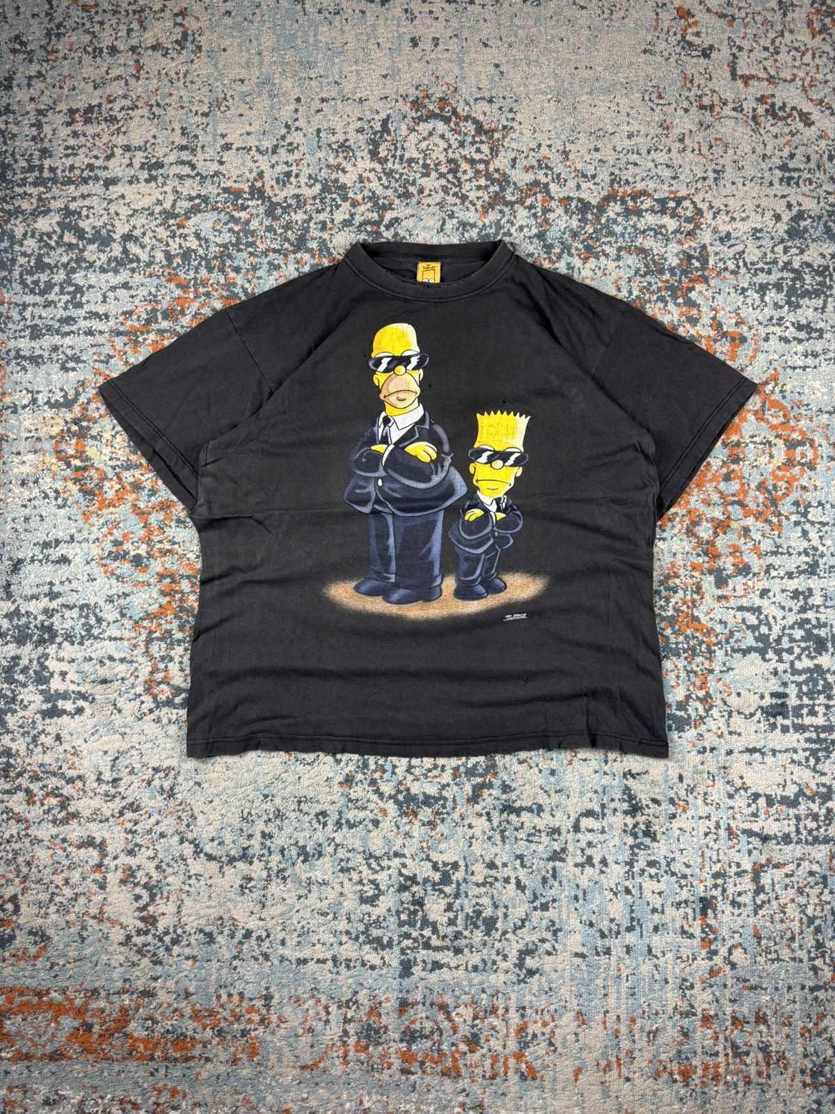 Vintage Vintage 90s The Simpsons agents graphic tee distressed faded Size US XL / EU 56 / 4 - 1 Thumbnail