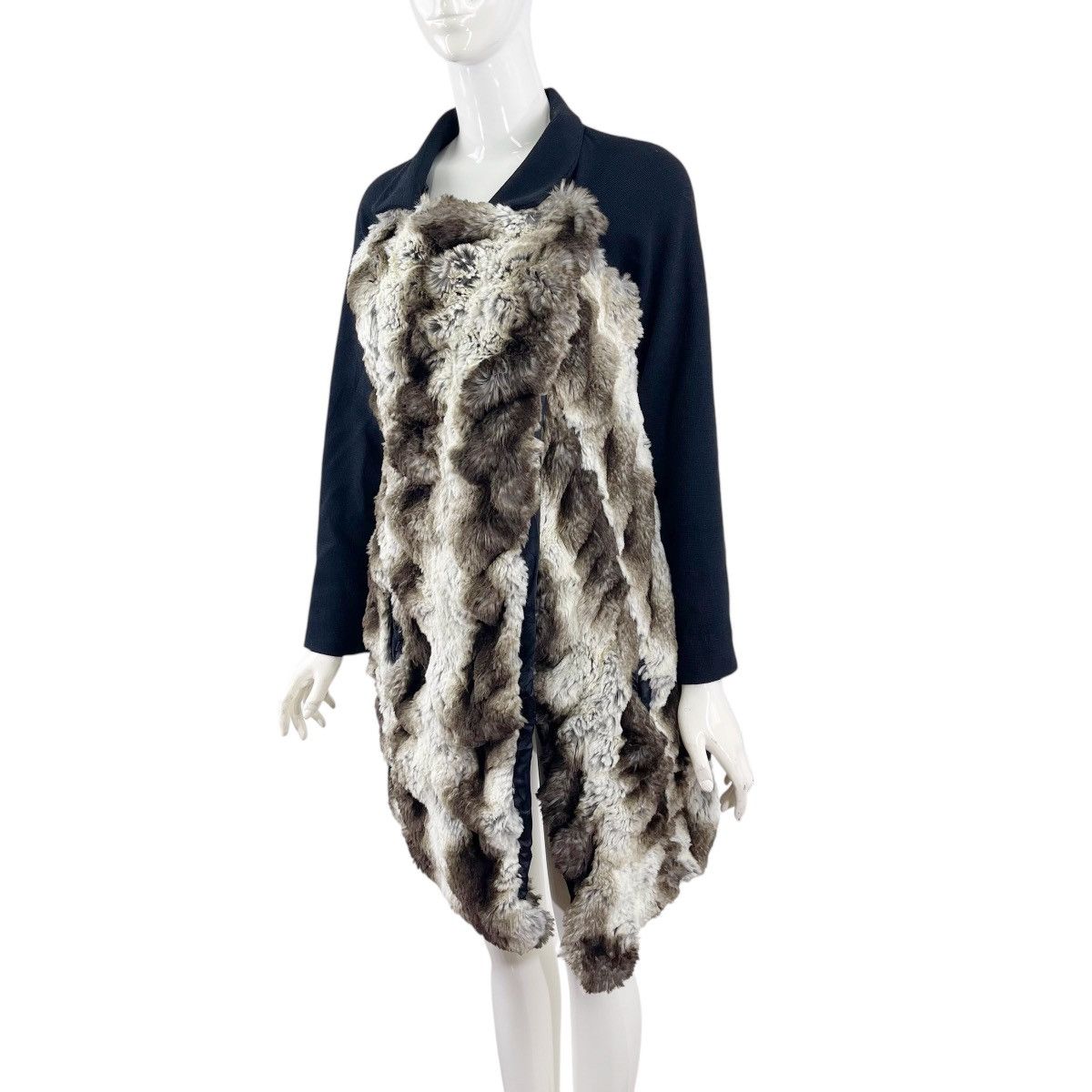 Designer Lorella Signorino Faux Fur Snap Button Coat Size M / US 6-8 / IT 42-44 - 3 Thumbnail