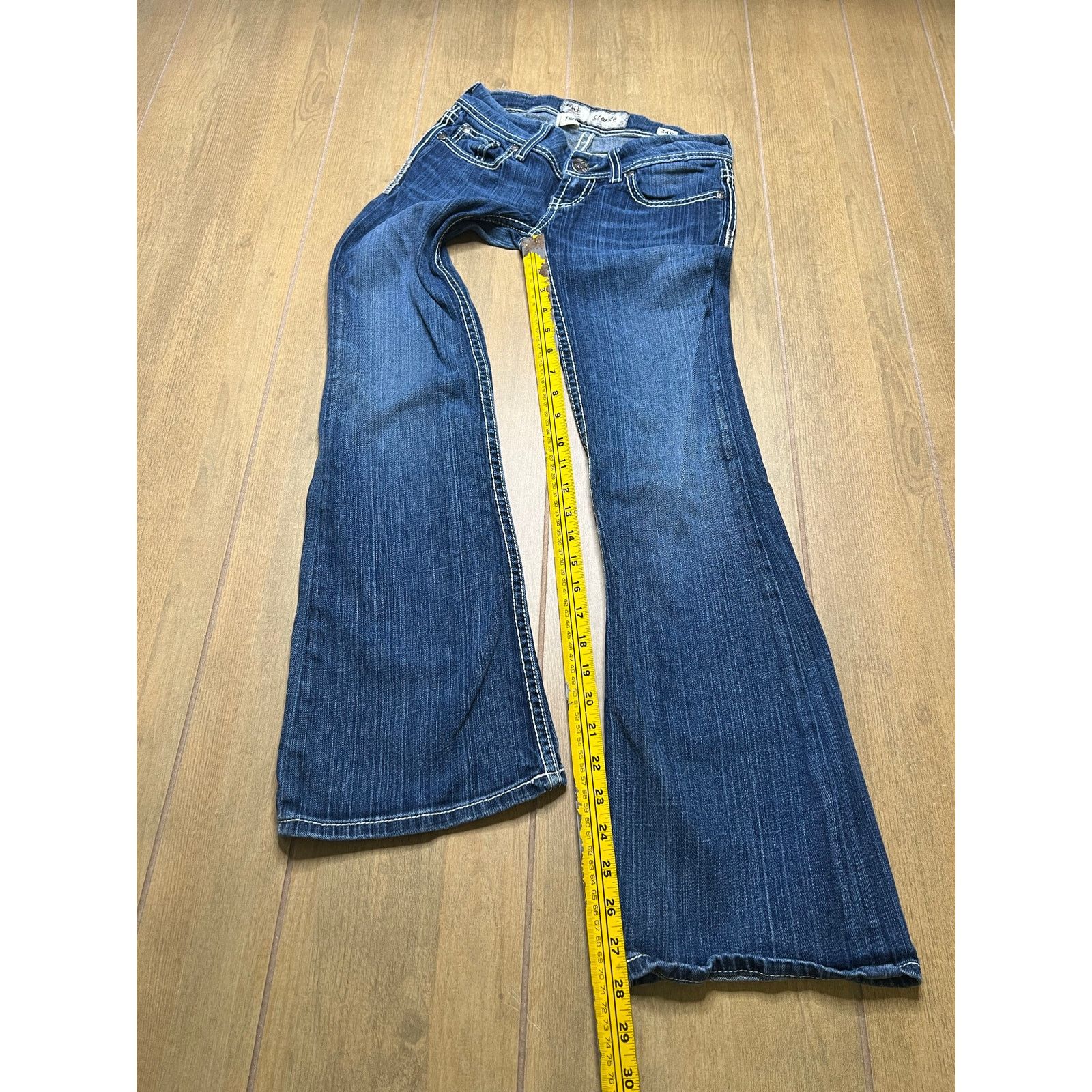 BKE BKE Women’s Starlite Low Rise Flare Blue Denim Jean 24S Y2K Size 24" / US 00 / IT 34 - 11 Thumbnail