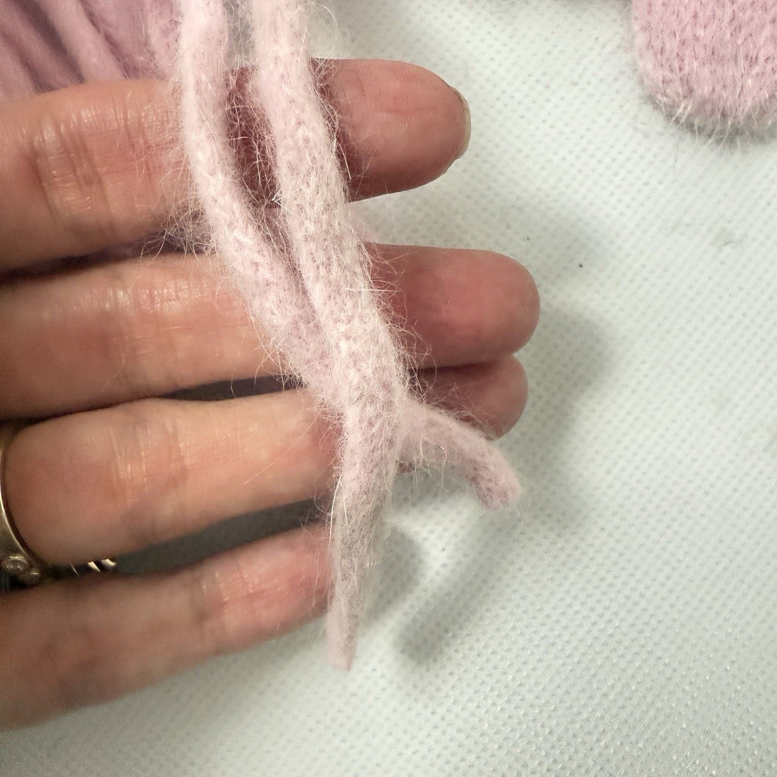George Angora Wool Pink Hat Scarf Glove Set Womens 3 Piece Soft Size ONE SIZE - 3 Thumbnail