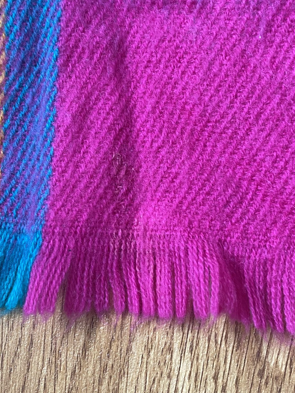 Japanese Brand Vintage 100% Acrylic Multicoloured Scarf Made in Japan Size ONE SIZE - 4 Thumbnail