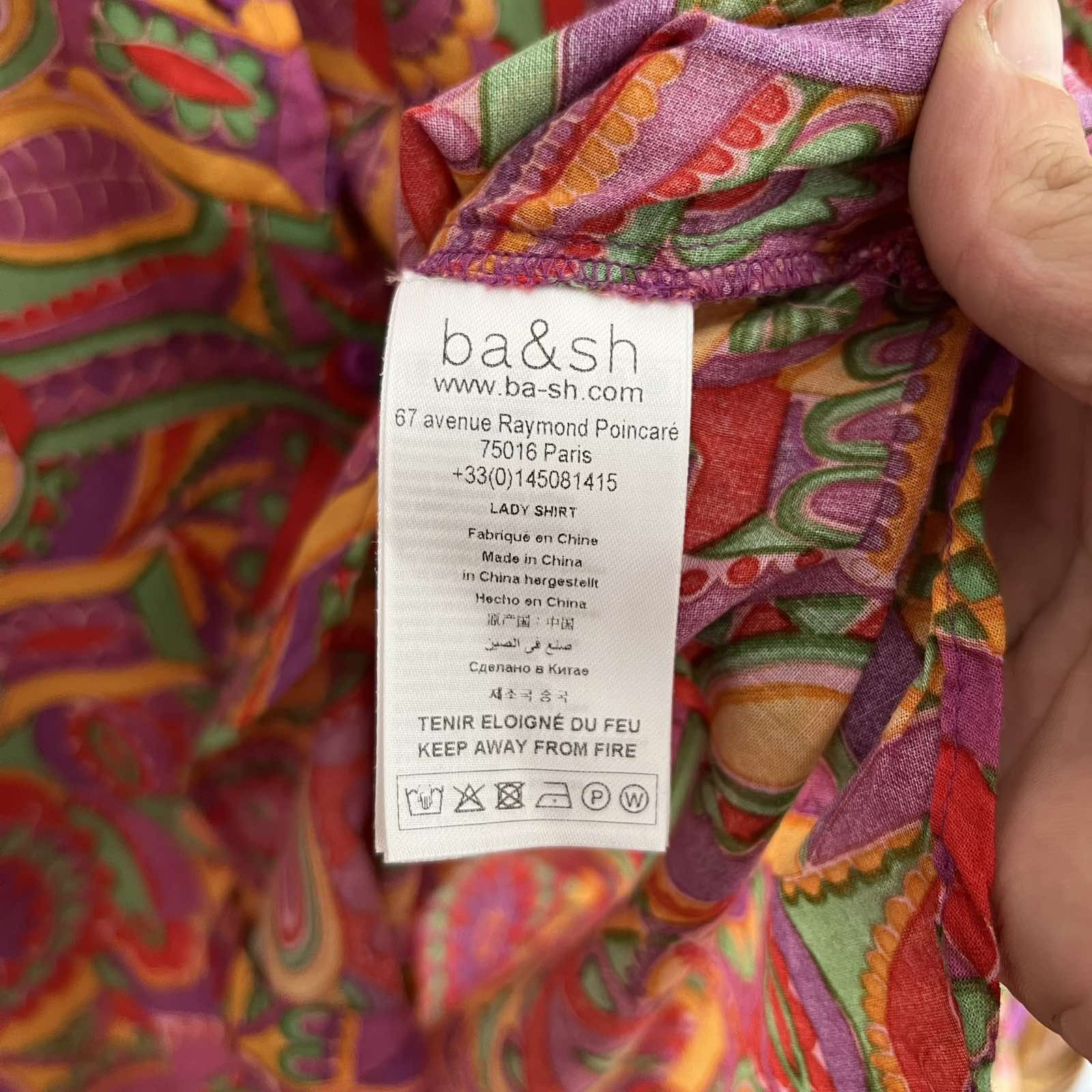 ba&sh ba&sh Koxie Floral Print Wrap Kimono Crepe Blouse Sz S Size S / US 4 / IT 40 - 6 Thumbnail
