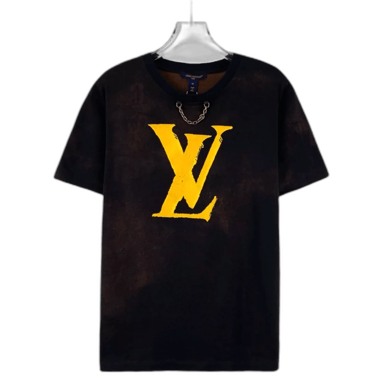Louis Vuitton Louis Vuitton Brown Logo Print Cotton T-Shirt | Grailed