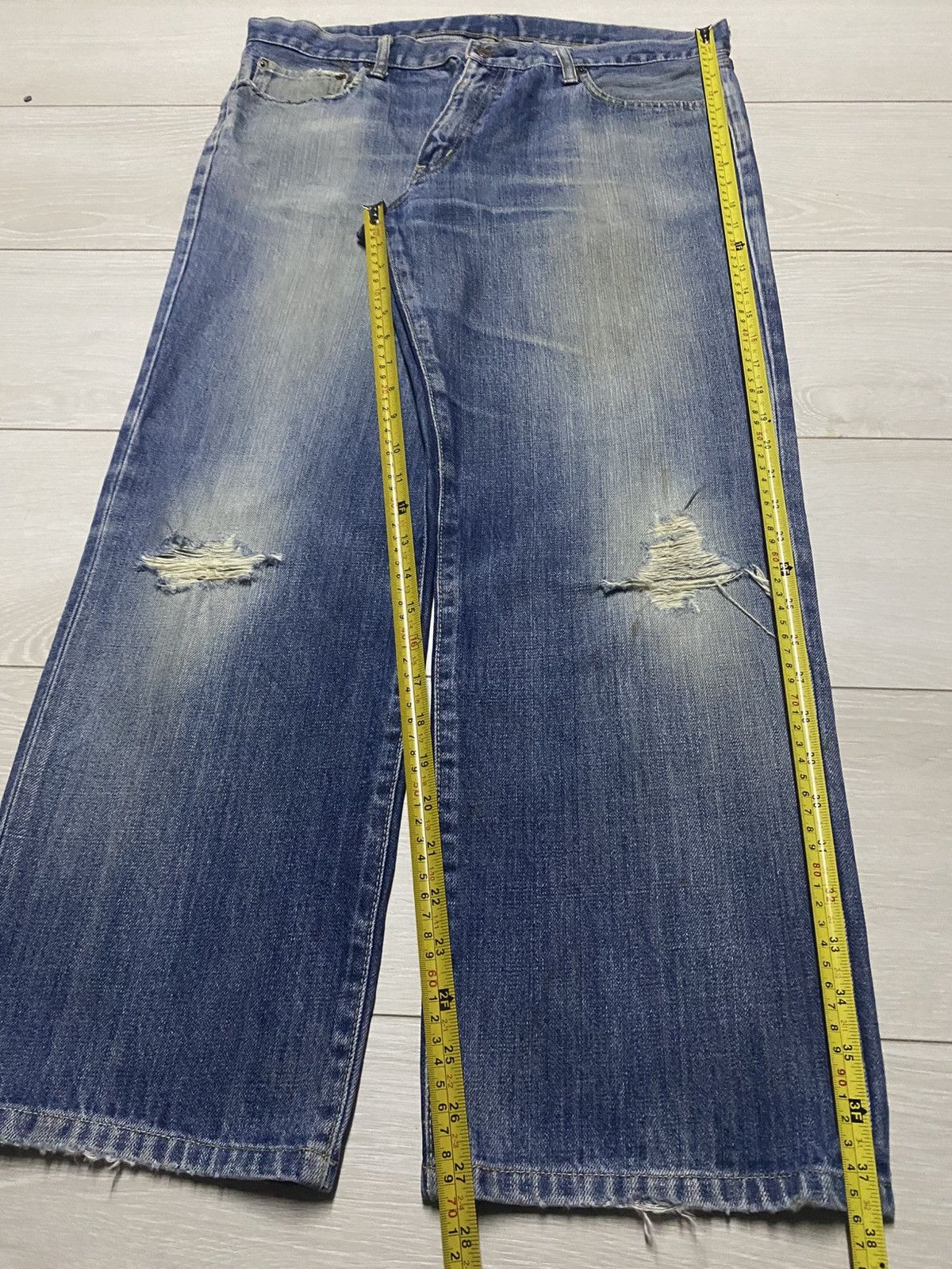 Uniqlo Vintage Japanese Brand Uniqlo S002 Faded Distressed Baggy Size US 36 / EU 52 - 13 Thumbnail