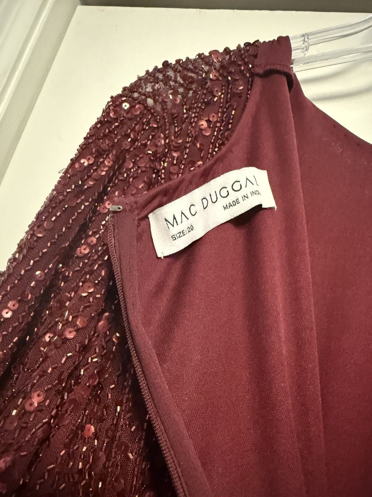 Mac Duggal Elegant Burgundy MacDuggal Evening Gown Size 3XL / US 20-22 - 2 Thumbnail