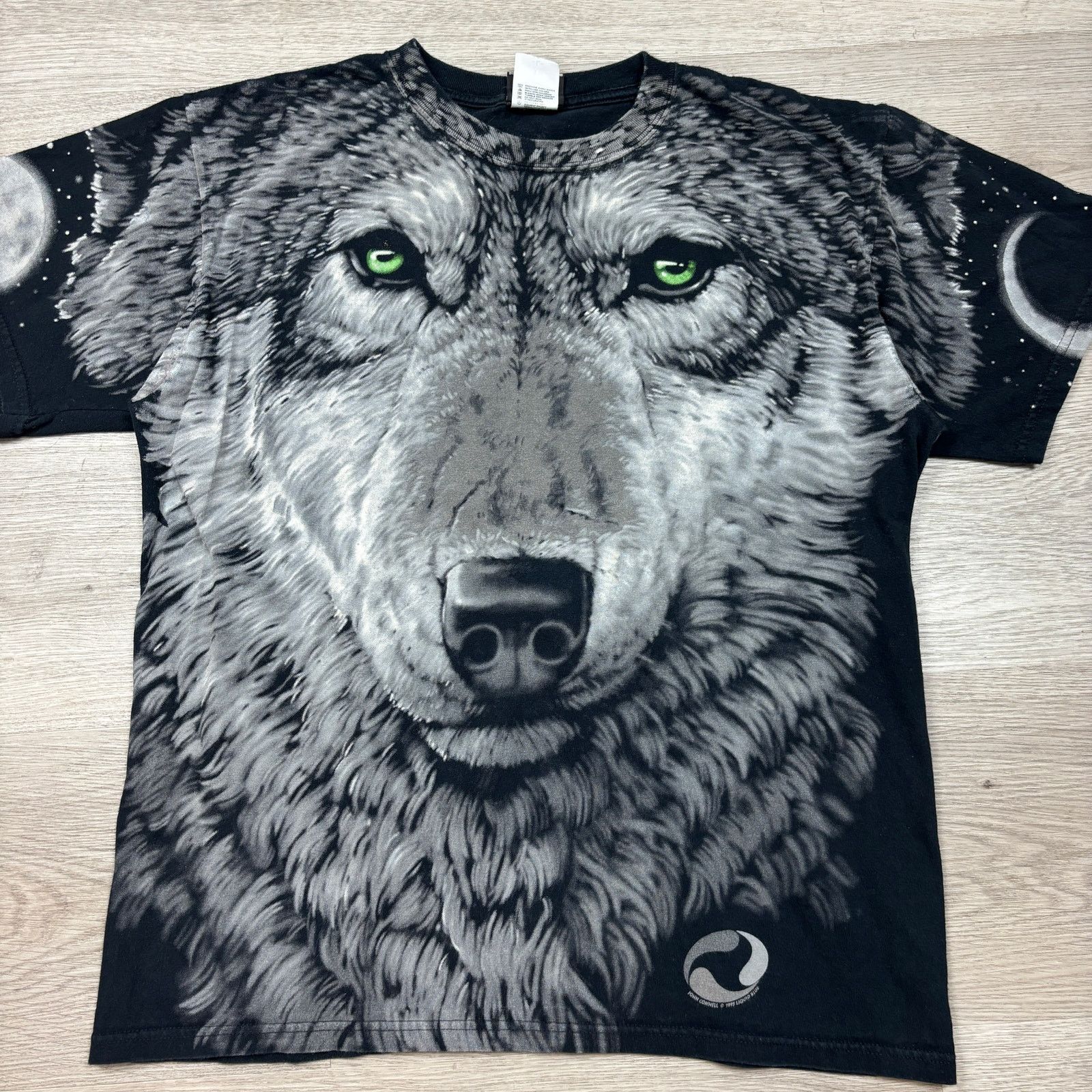 Liquid Blue × Vintage VTG 90s Liquid Blue Wolf AOP 1995 Shirt Men's Large Y2K Size US L / EU 52-54 / 3 - 2 Thumbnail