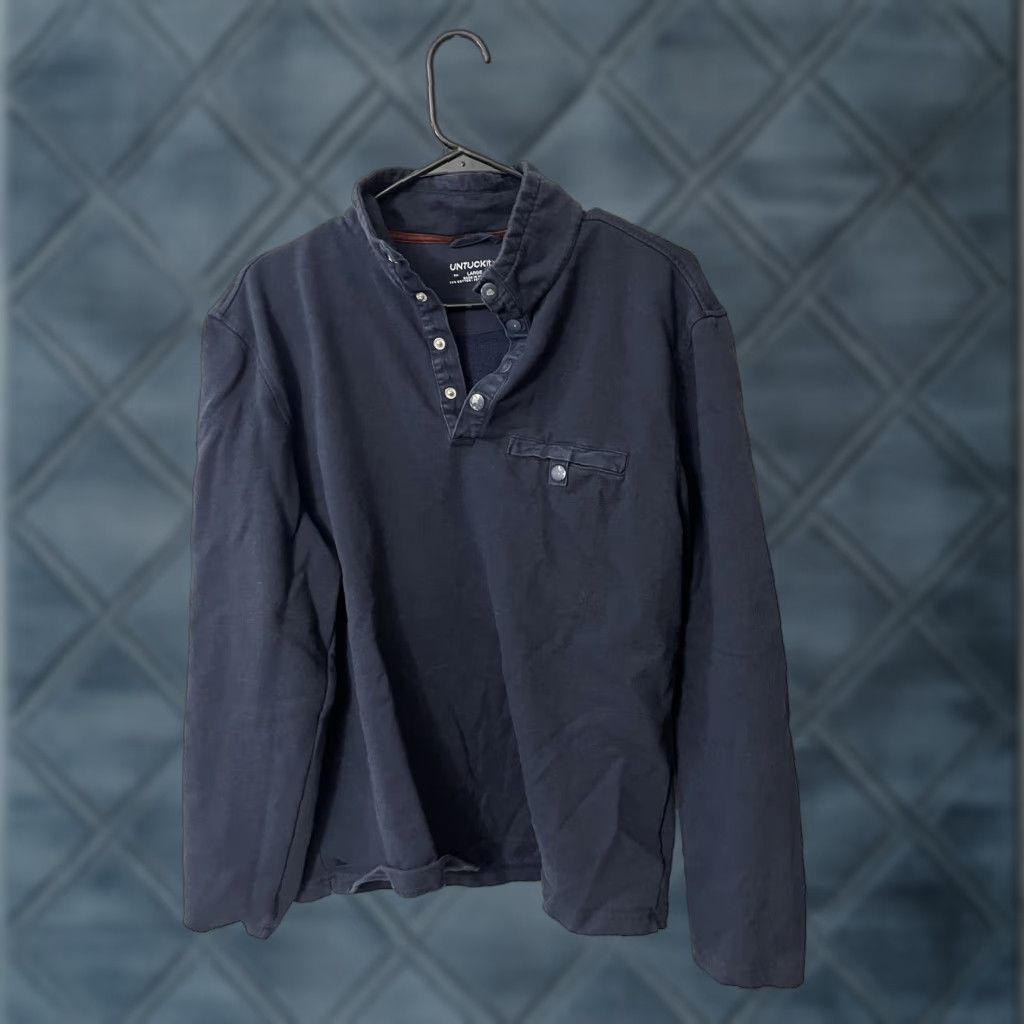 UNTUCKit UNTUCKit Mens Parkson Snap Fleece Pullover L Navy Blue EUC 41232 Size US L / EU 52-54 / 3 - 1 Thumbnail