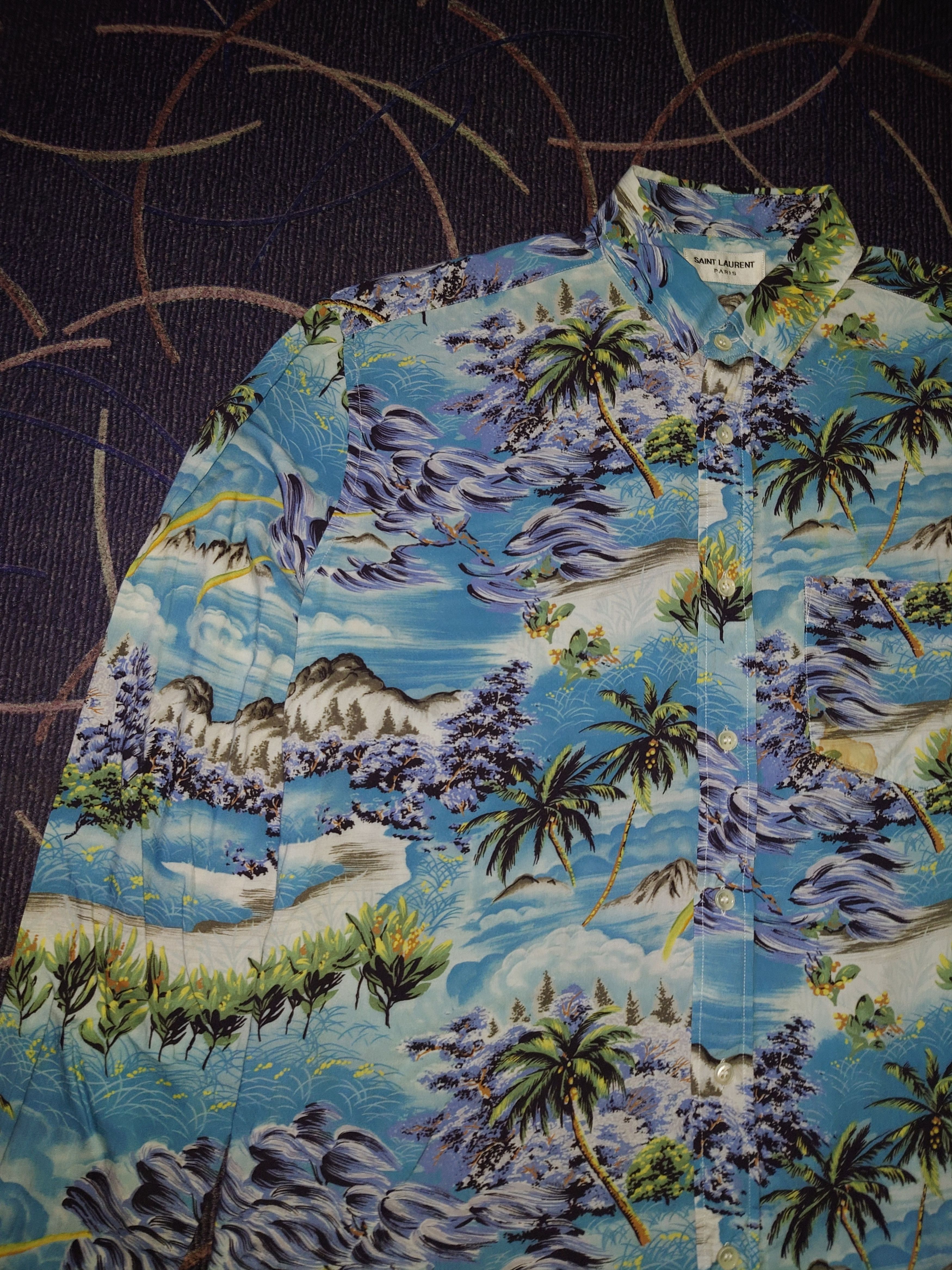 Saint Laurent Paris Saint Laurent SS16 Surf Hawaiian Shirt Hedi Slimane Era Size US L / EU 52-54 / 3 - 12 Thumbnail