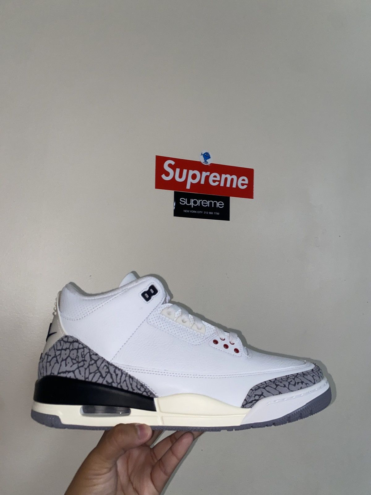 image of Jordan Nike Jordan 3 Retro White Cement Reimagined Shoes in Summit White, Men's (Size 11)