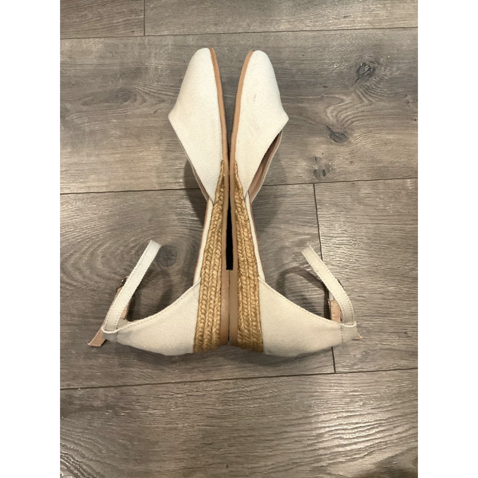 Pinko Viscata Canvas Espadrille White & Pink Size 8.5 Women Close Toe Buckle Wedge Heel Casual Party Wedding Bohemian Nature Espadrille Size US 8.5 / IT 38.5 - 4 Thumbnail