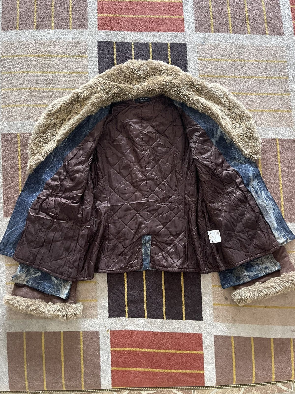 If Six Was Nine JOLIE JOLIE ITALY Faux Fur Collar Acid Wash Punk Jacket Size M / US 6-8 / IT 42-44 - 9 Thumbnail