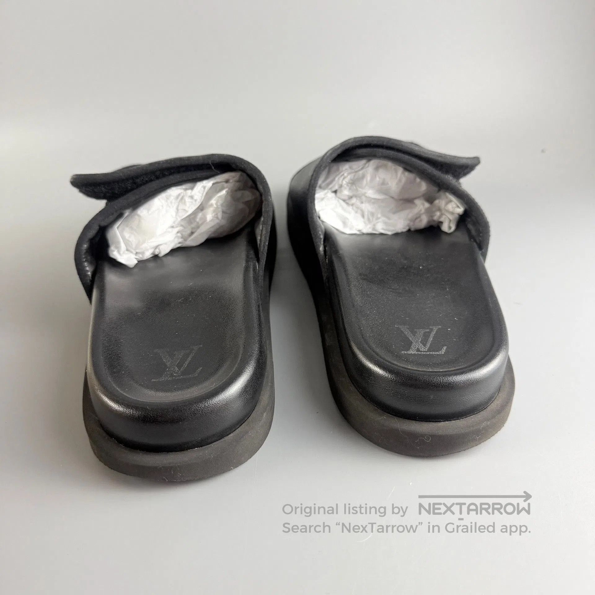 Louis Vuitton LV Black Monogram Velcro Slippers. Size US 8 / EU 41 - 3 Thumbnail