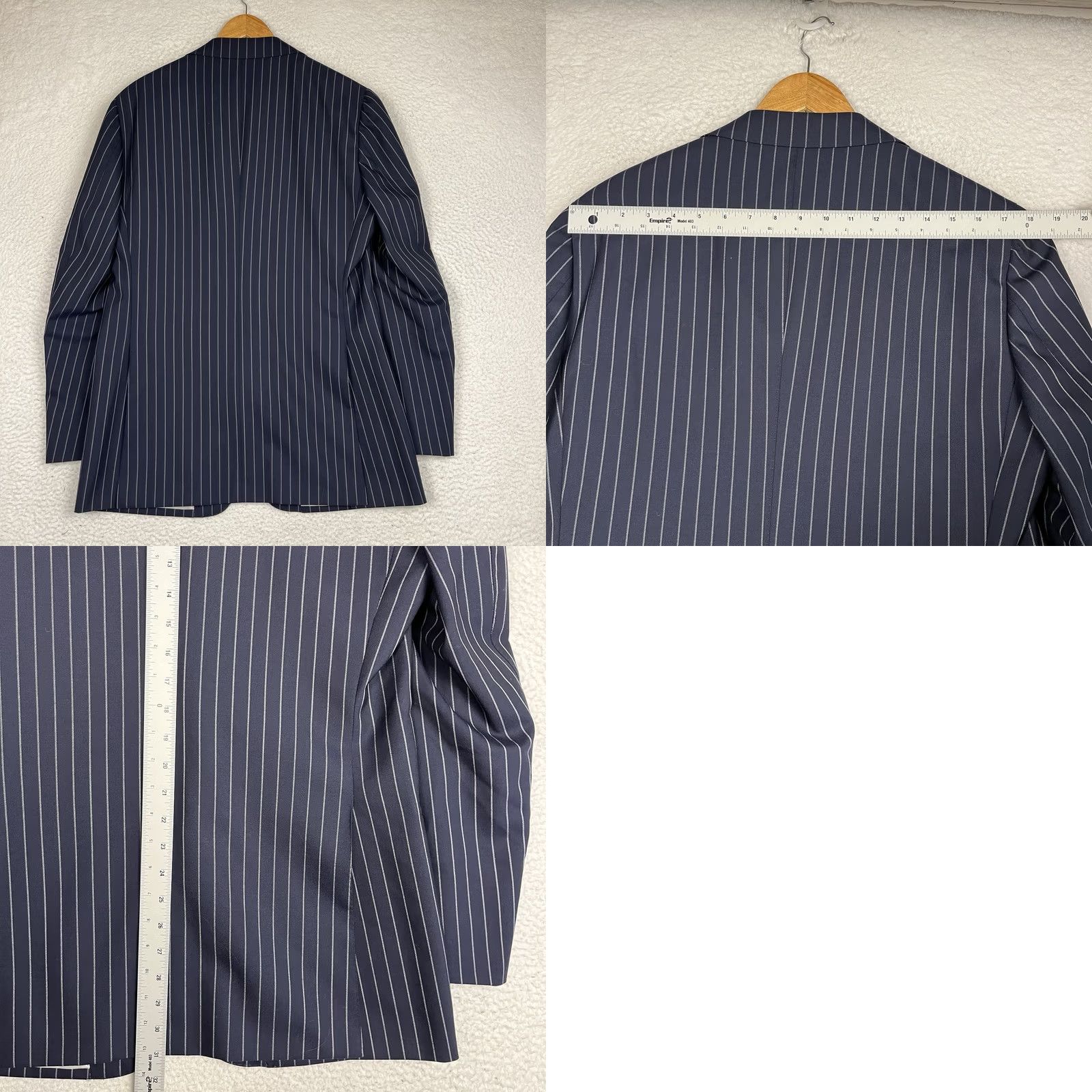Suitsupply Suitsupply Blazer Mens US 40R Wool Pinstripe Havana Wide Lapel Slim Double-Vented Notch Single-Breasted Two-Button Jacket Suit Size 40R - 8 Thumbnail