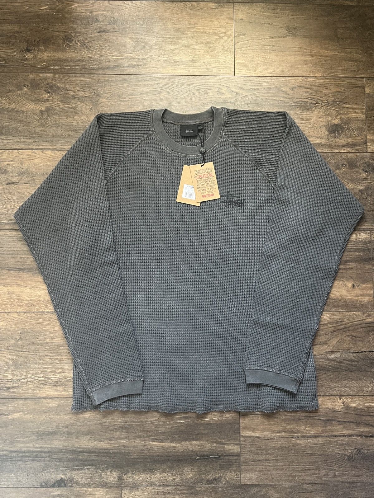 トップス stussy thermal washed black 24FW Buy Stussy Basic Stock Long-Sleeve Thermal 'Washed Black