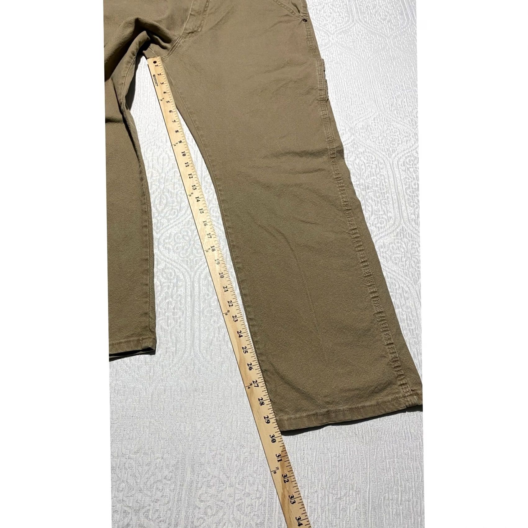 Wrangler Wrangler Mens 36x30 Khaki Carpenter Pants 1094LXWCK Relaxed Fit Tan Workwear Pants Mens Khaki Tan 1094LXWCK Construction Workwear Size US 36 / EU 52 - 5 Thumbnail