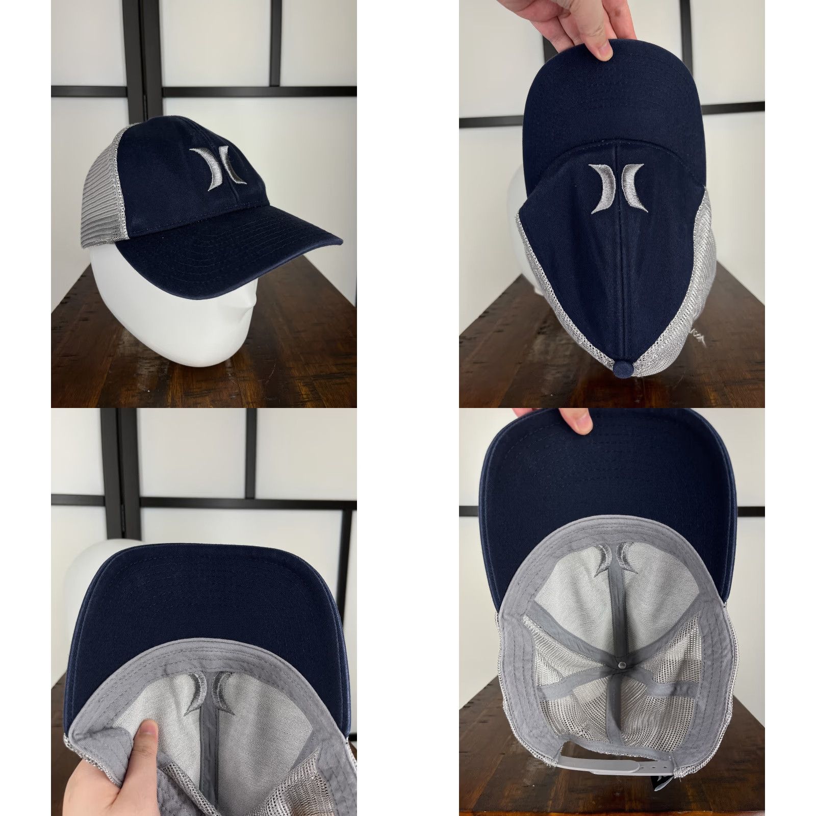 Hurley VINTAGE not applicable. Title: Hurley Hat Cap Snap Back Adult One Size Blue Gray Trucker Cotton Blend Skater Size ONE SIZE - 8 Thumbnail