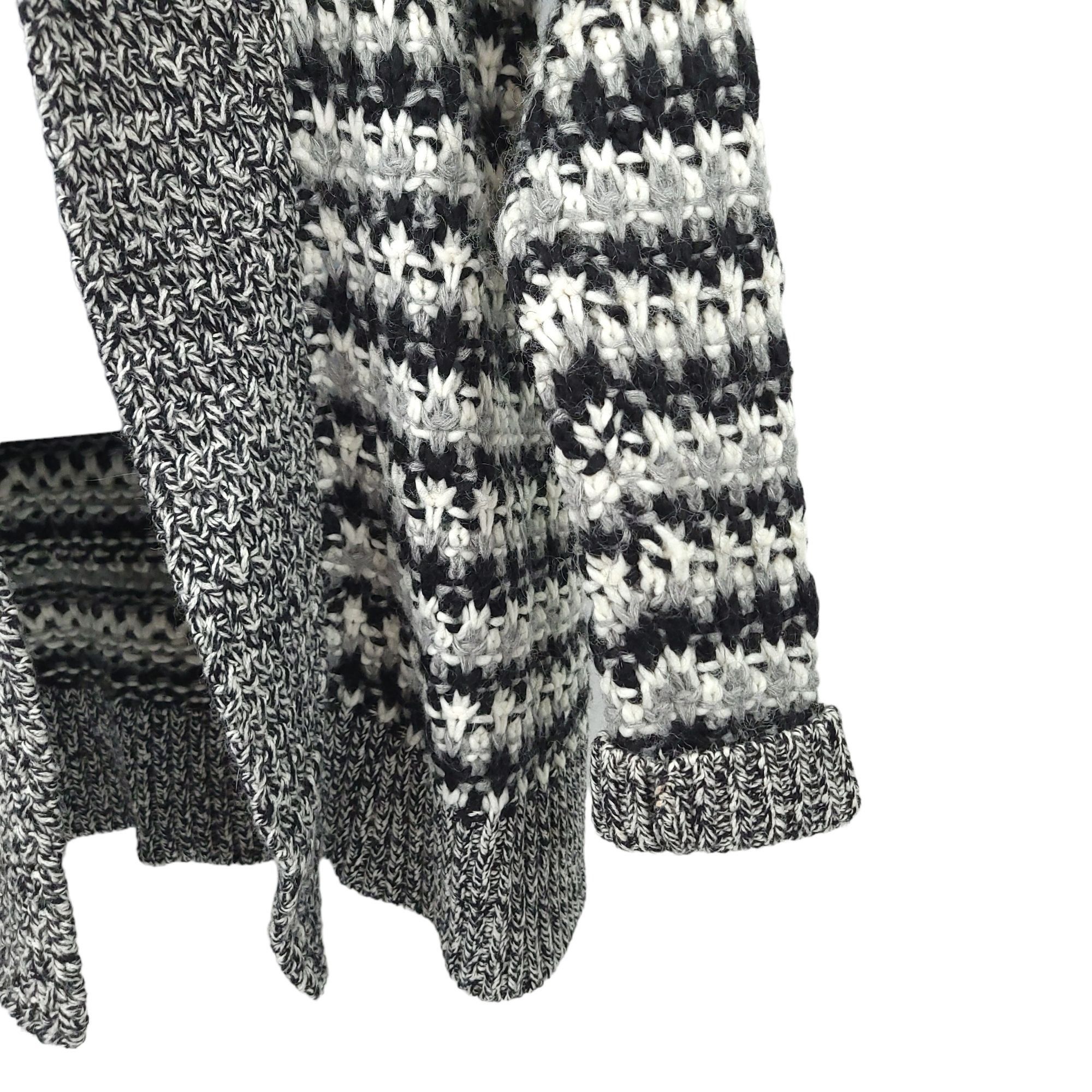 Loft Ann Taylor LOFT Cardigan Sweater M Black White Marled Knit Size M / US 6-8 / IT 42-44 - 5 Thumbnail