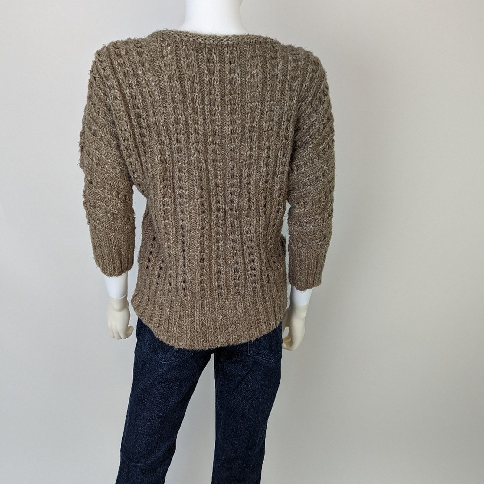 Ann Taylor Loft Cable Knit Chocolate Sweater XS Size XS / US 0-2 / IT 36-38 - 5 Thumbnail
