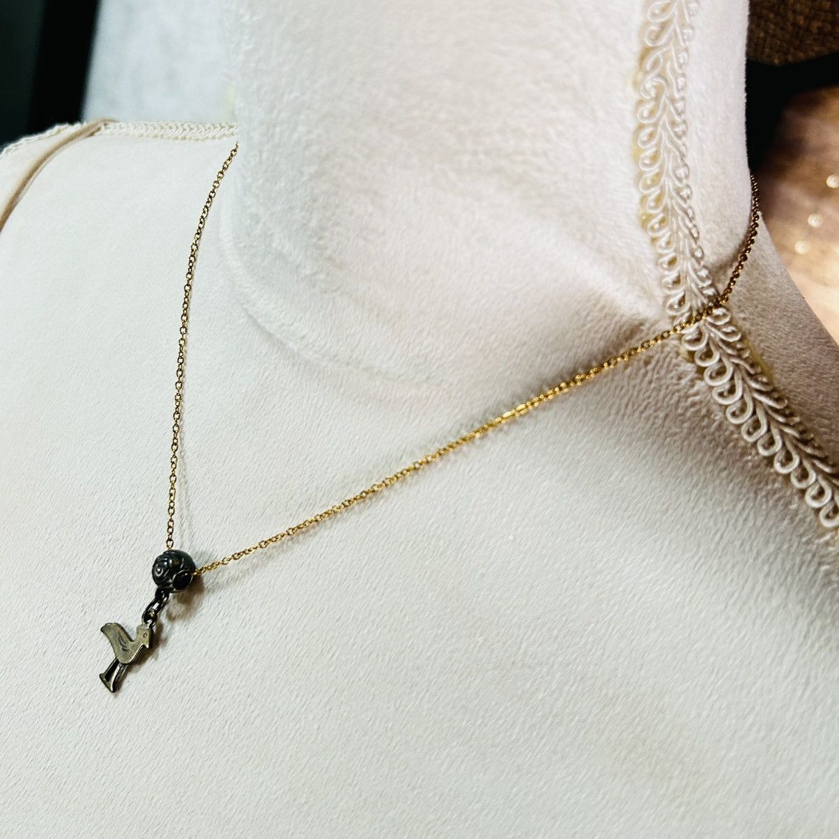 Handmade Handcrafted brass Kalevala waterfowl of Hattula necklace Size ONE SIZE - 3 Thumbnail