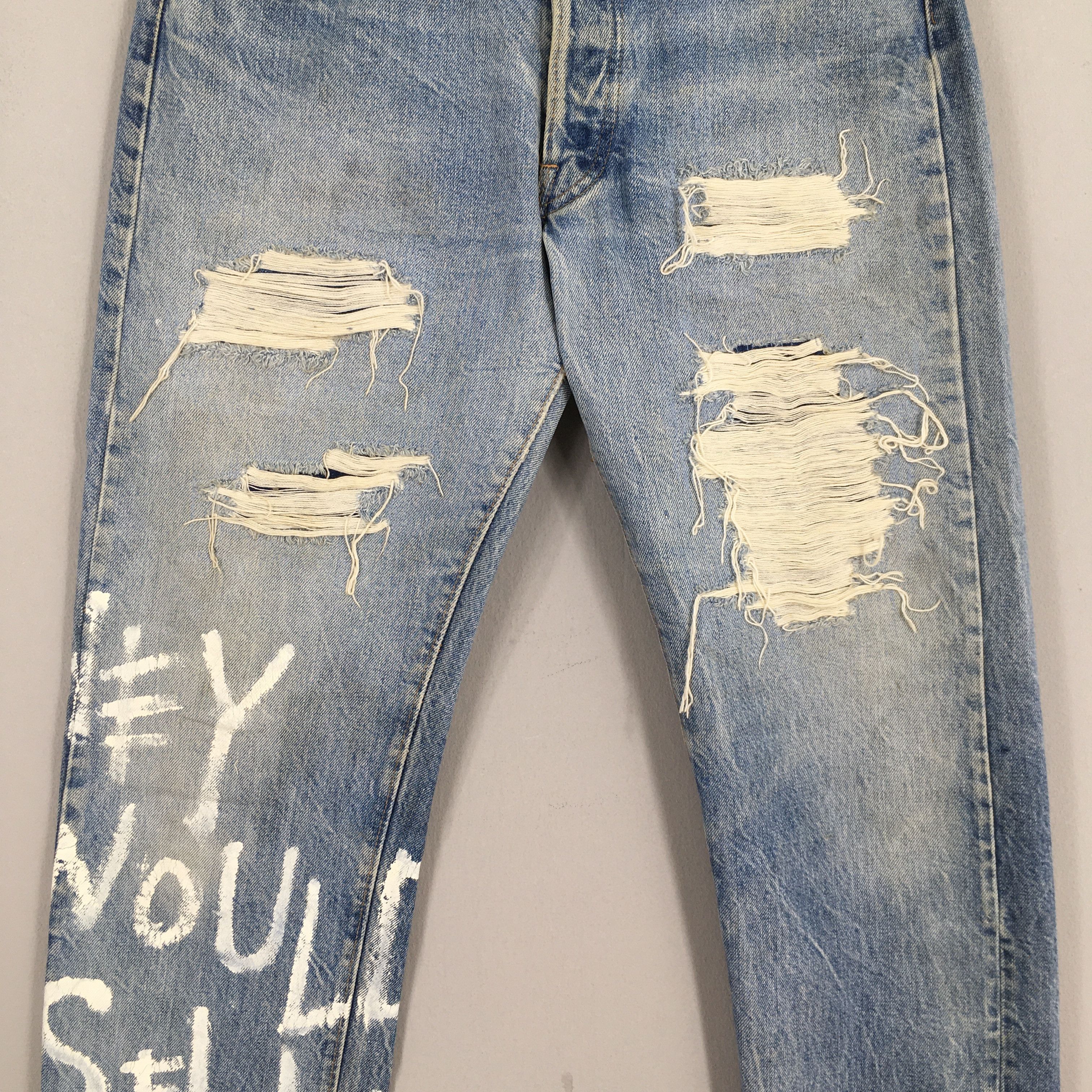 Levi's Size 28x28 Vintage 90s Levi's 501 Faded Blue Jeans S1452 Size US 28 / EU 44 - 3 Thumbnail