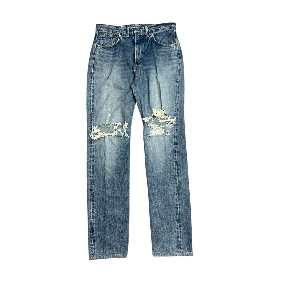 Edwin vintage 90s Edwin 505 distressed selvedge redline jeansdenim Size US 30 / EU 46 - 1 Thumbnail