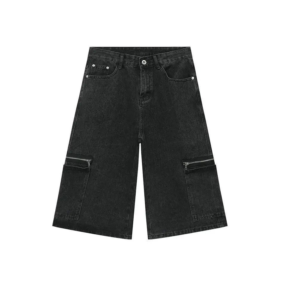 Japanese Brand Retro zipper spliced denim shorts Size US 32 / EU 48 - 4 Thumbnail