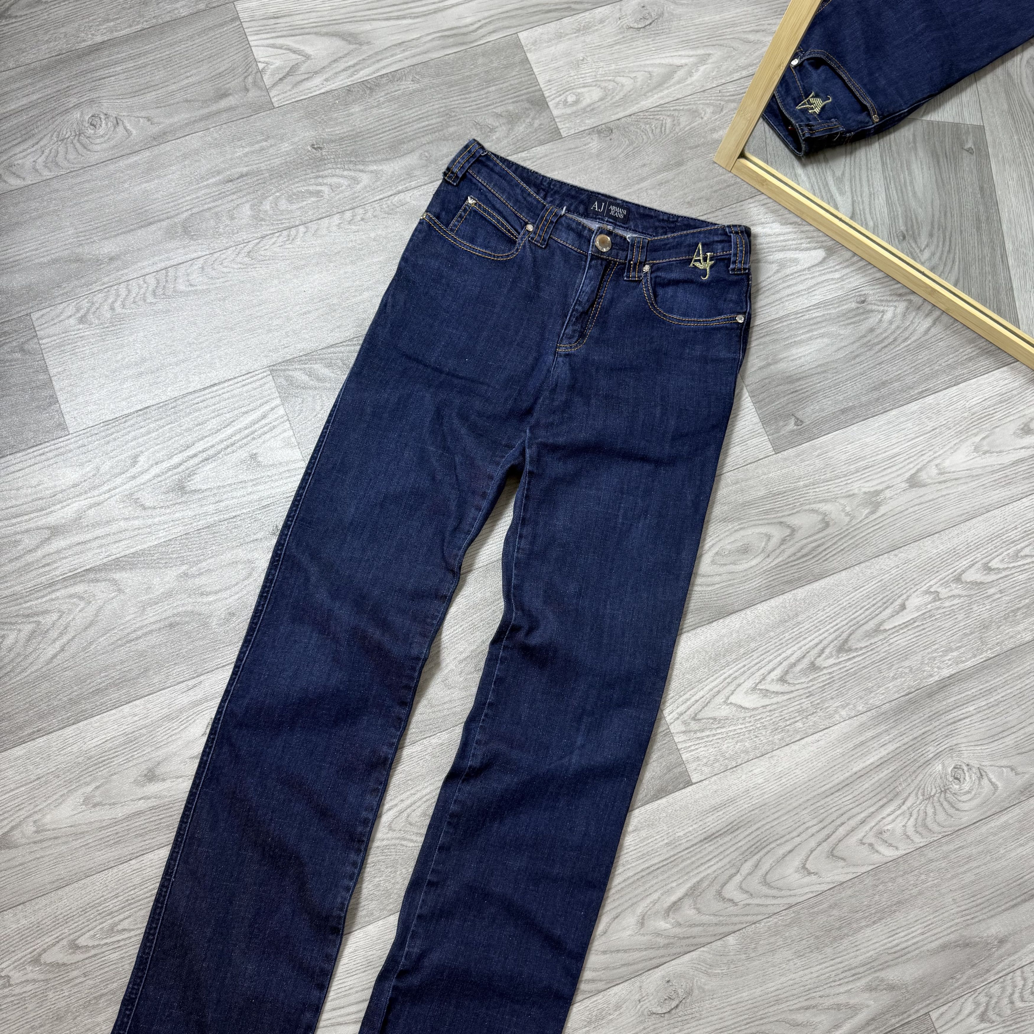 Armani Vintage Armani Jeans Indigo Blue Slim Fit Womens Jeans Pants Size 26" / US 2 / IT 38 - 6 Thumbnail