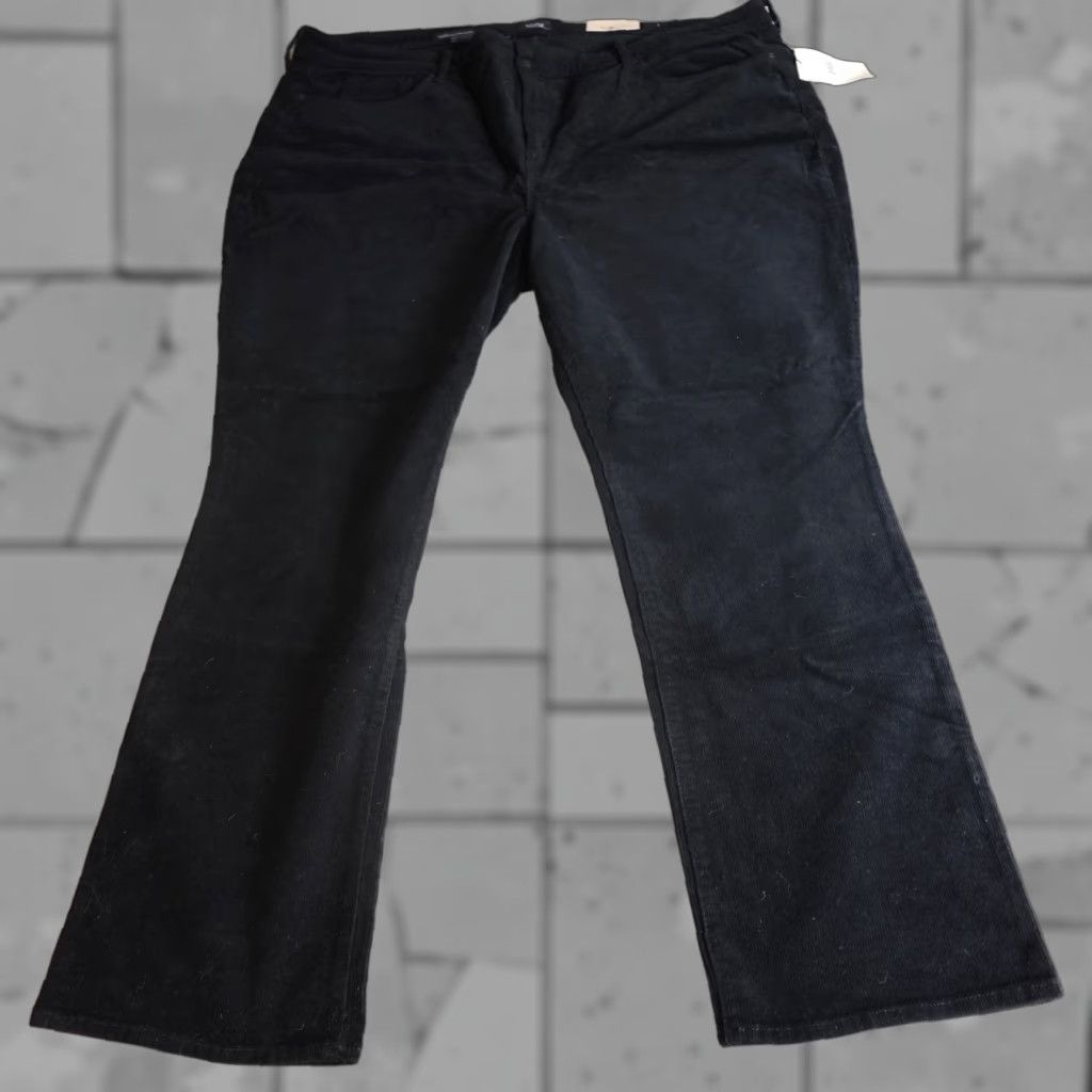 NYDJ VINTAGE NYDJ Pants 28W Black Corduroy Lift x Tuck Marilyn Straight NEW Size 28" / US 6 / IT 42 - 1 Thumbnail