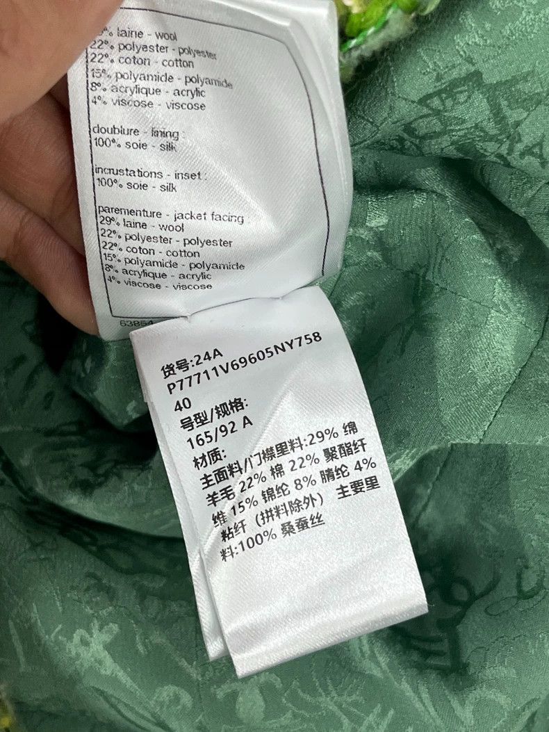 Chanel Chanel 24A Manchester Series Green Tweed Coat Size S / US 4 / IT 40 - 7 Thumbnail