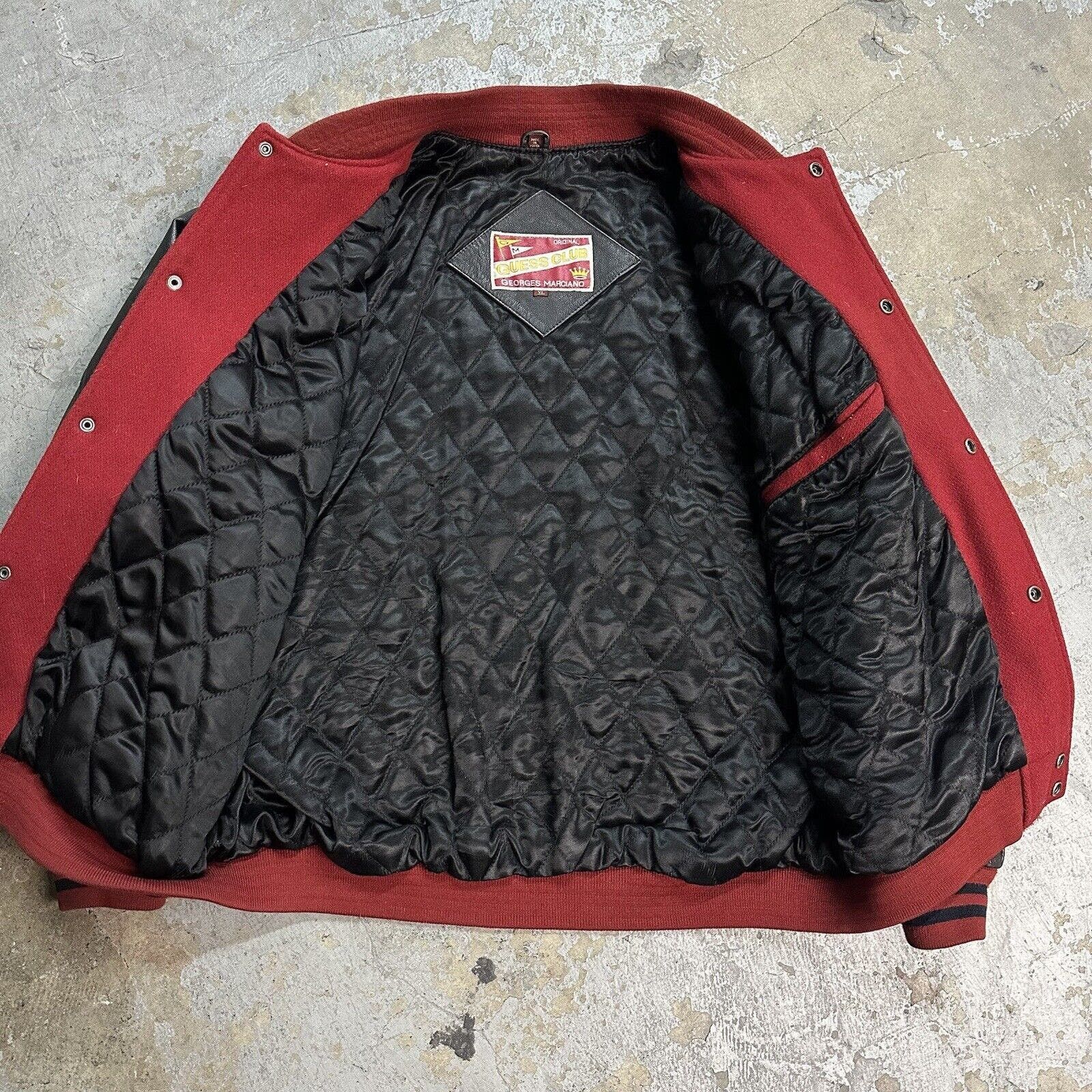 Guess × Vintage Vintage Guess Jeans Wool Leather Letterman Varsity Jacket XL Size US XL / EU 56 / 4 - 3 Thumbnail