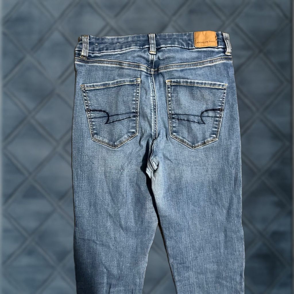 American Eagle Outfitters American Eagle Jeans Womens 4 Short Blue Curvy High Rise Jegging Distressed Size 27" / US 4 / IT 40 - 1 Thumbnail